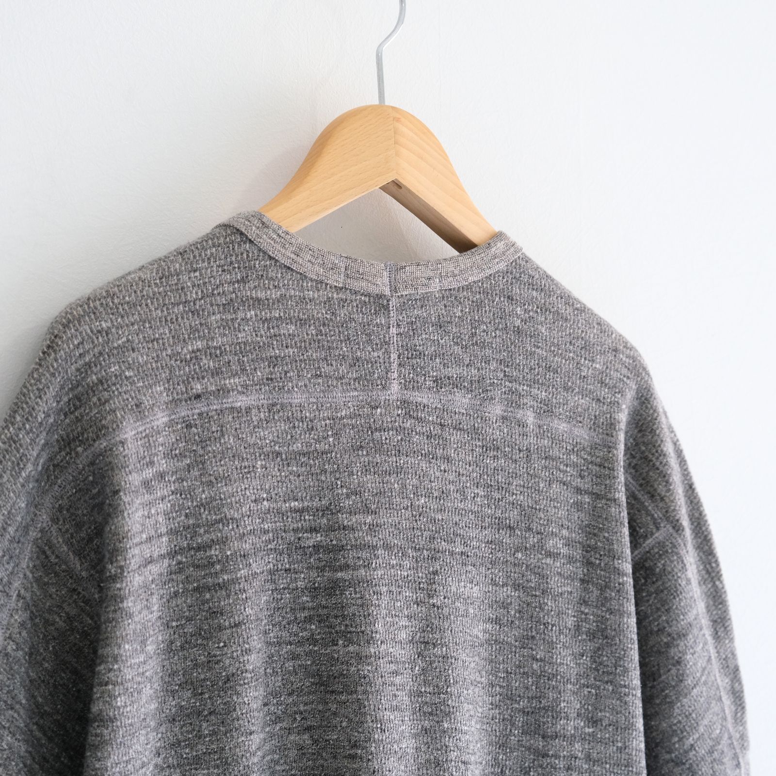 ORGANIC COTTON THERMAL TEE - Mixed ”UNSTAINED” yarn - /  Tシャツ / GRAY
