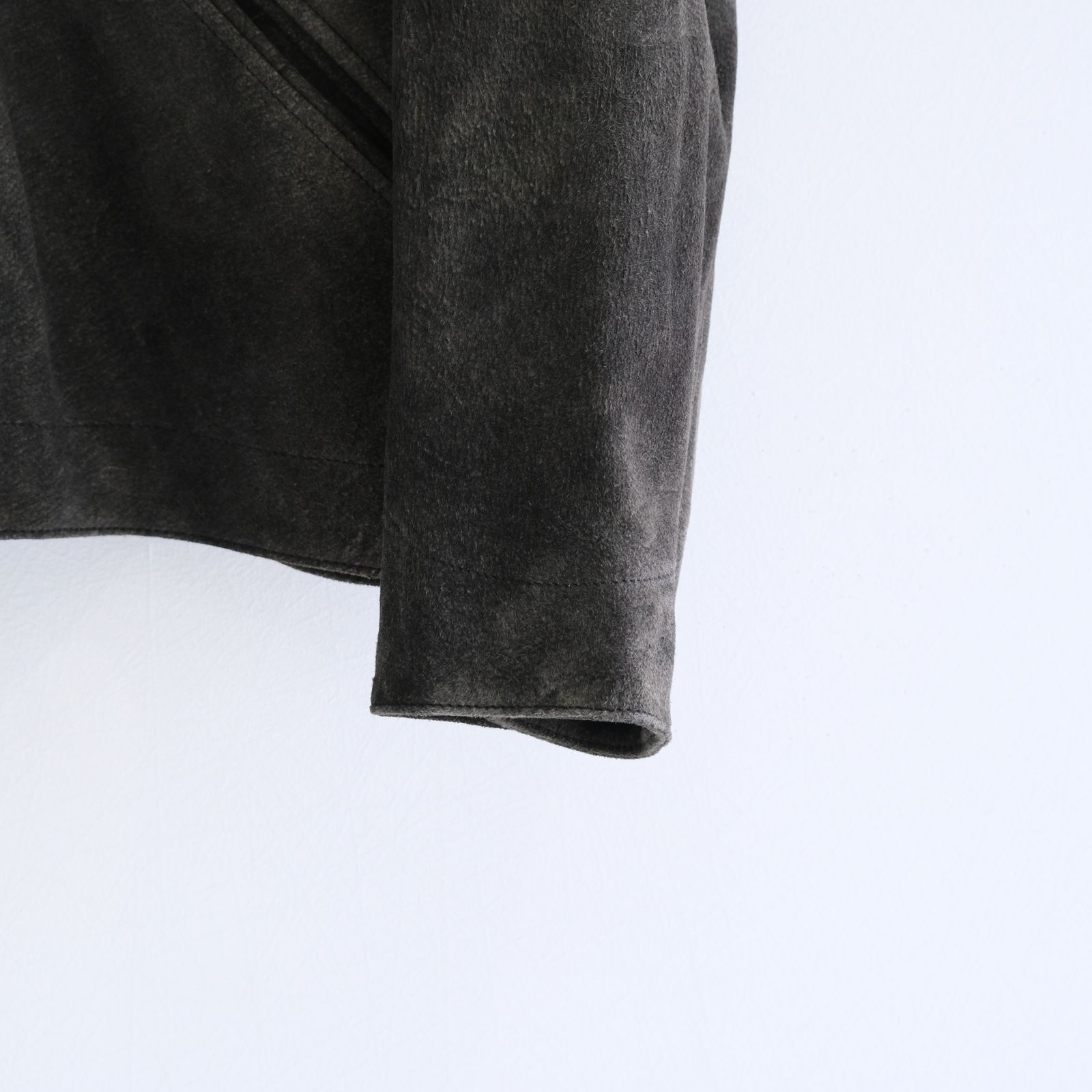 LEATHER DETROITJACKET ‐Goat suede Antique finish‐ / レザージャケット / ゴートレザー / アンティーク加工 / Black