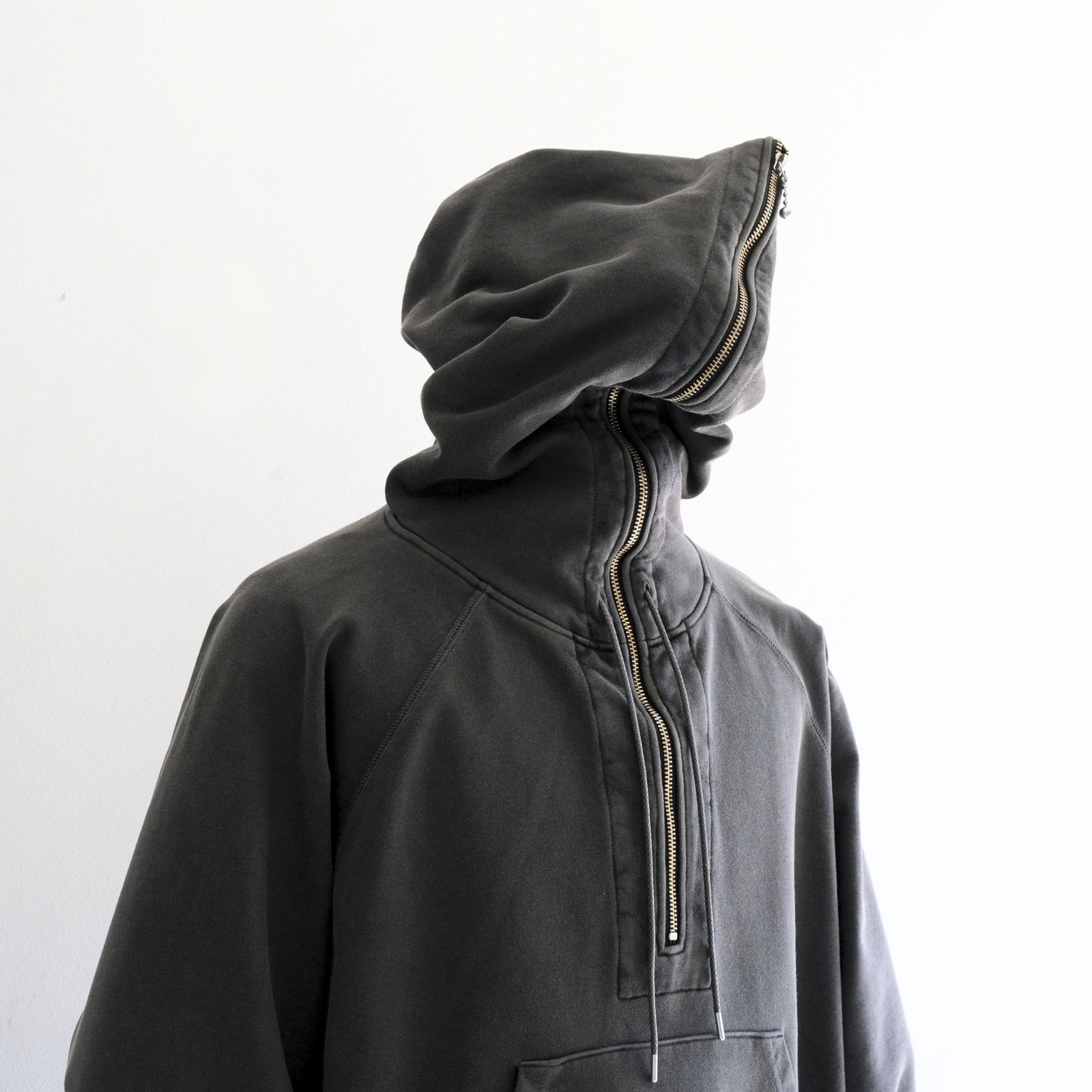 Processed Half-Zip Sweat Hoodie（Gray）