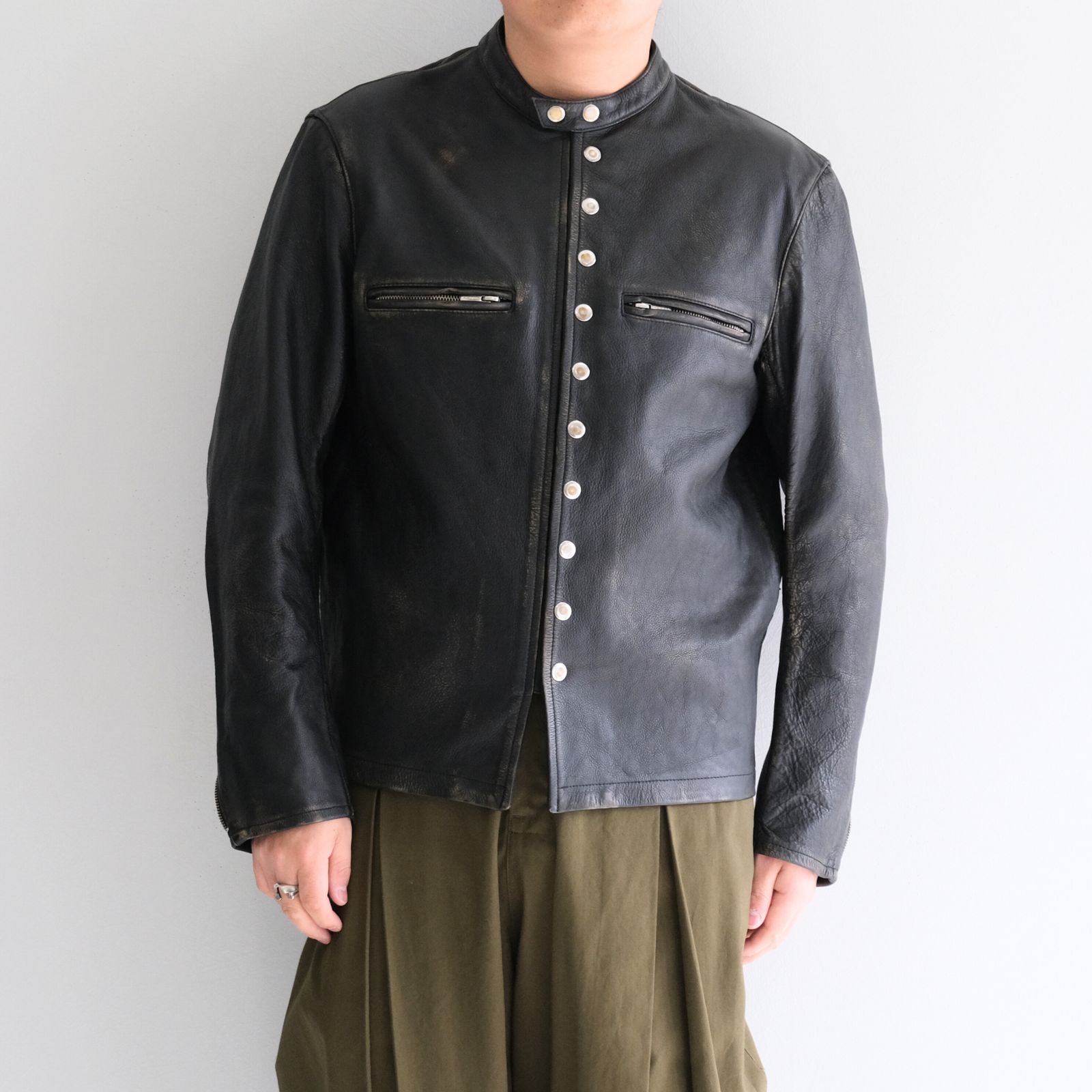 LEATHER RIDERS JACKET ‐Cow Heavy Vintage finish‐ / ジャケット / レザージャケット /  ライダースジャケット / Cow leather / 牛革 / Black