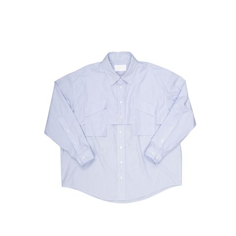 【残り1点】Layered Shirt / レイヤード シャツ（Sax Stripe）