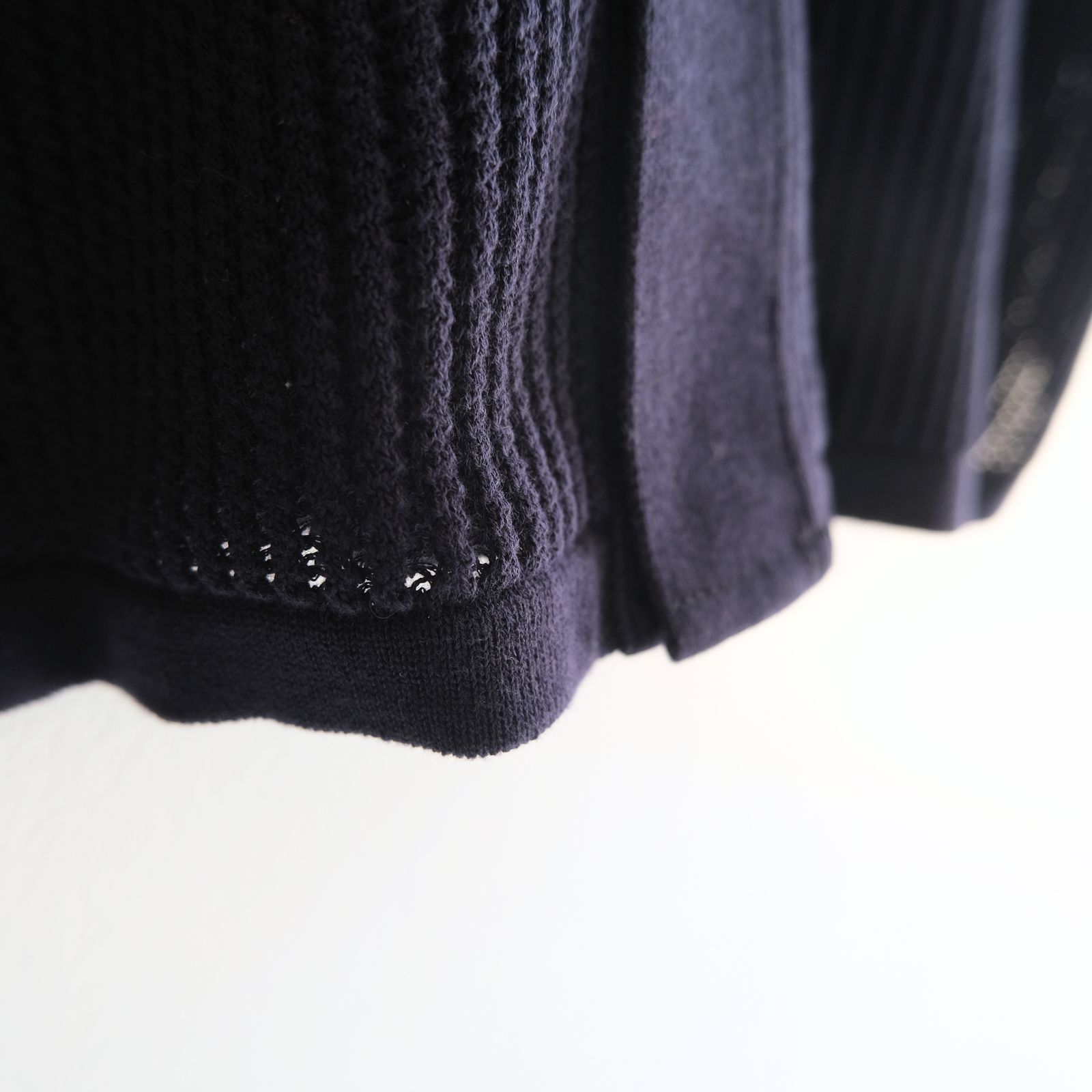COTTON SUKASHI KNIT S/T / （NAVY）