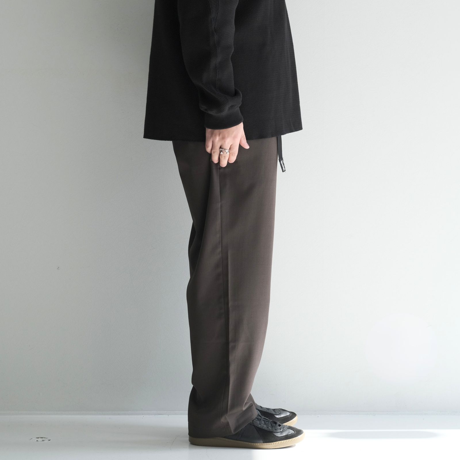 WOOL-POLY EZ PANTS / ウールポリイージーパンツ（BROWN）