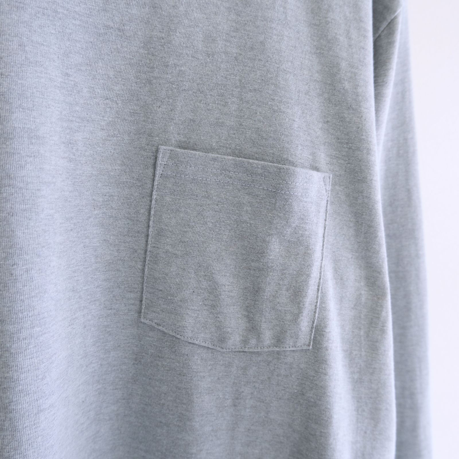 WRAP AROUND POCKET TEE L/S - Raffy plainstitch - / ロンT / ロングスリーブTシャツ / ラフィー / Blue