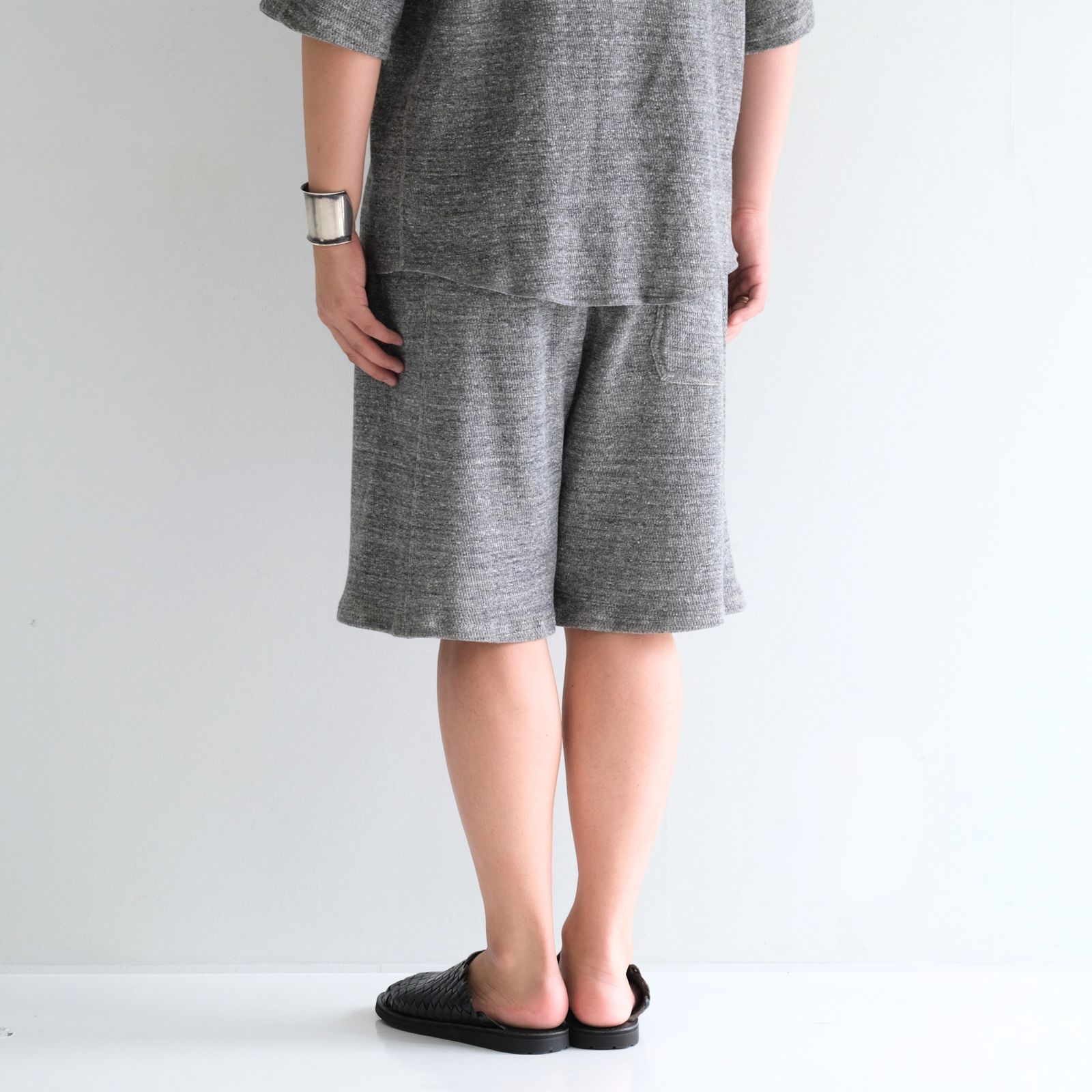 THERMAL SHORT PANTS - Mixed “UNSTAINED” yarn - / ショーツ / パンツ / GRAY