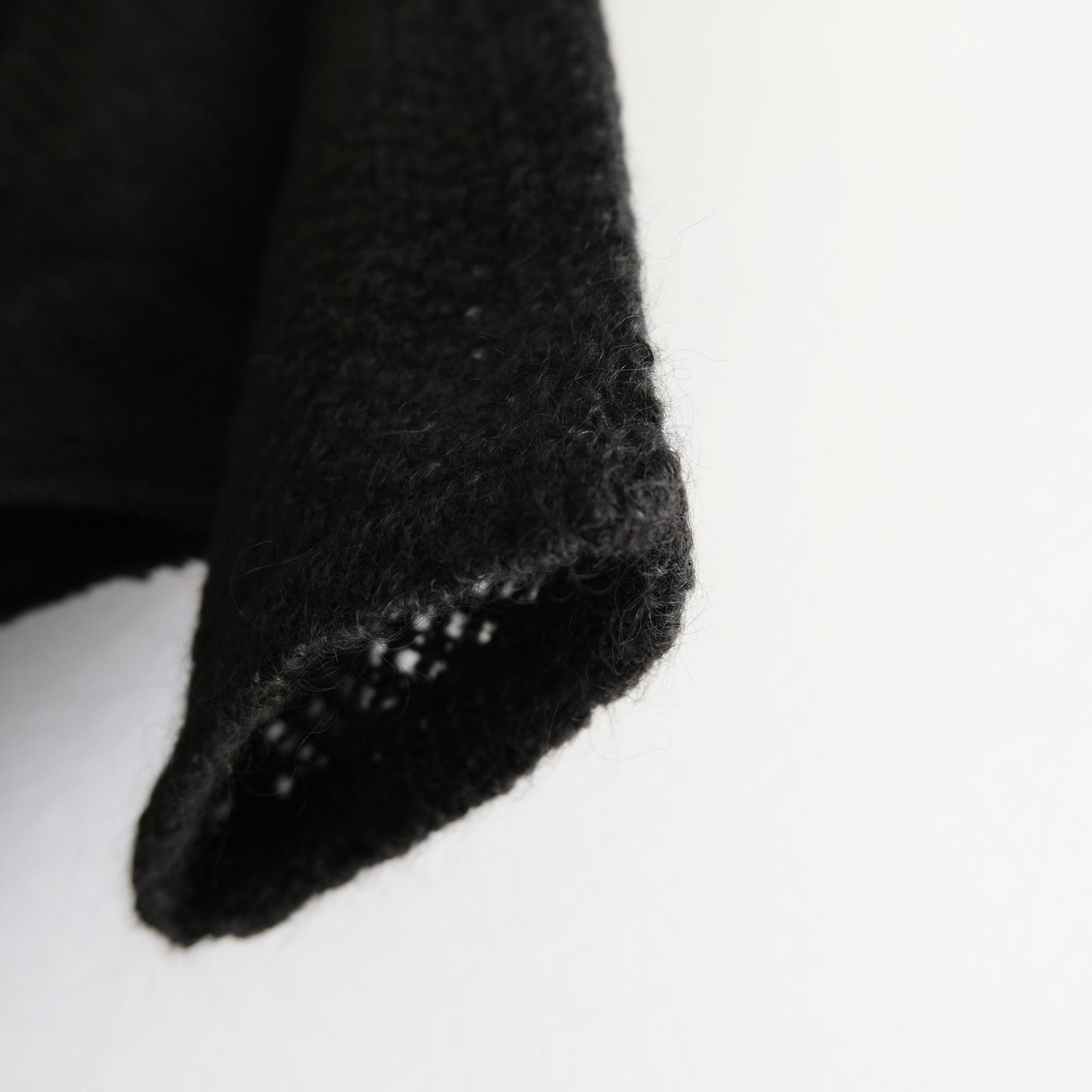 SWITCHING FOOTBALL MOHAIR KNIT TEE ‐Mesh crochet‐ / ニット / フットボールシャツ / モヘア / Black