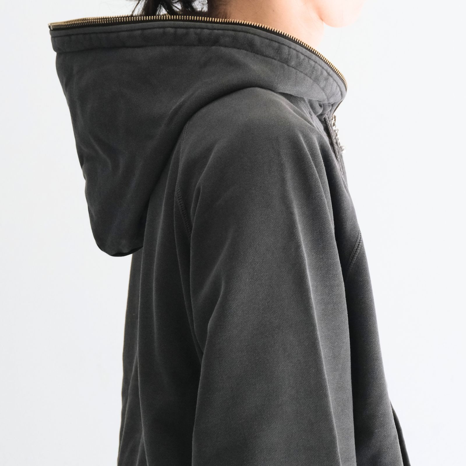 Processed Half-Zip Sweat Hoodie（Gray）