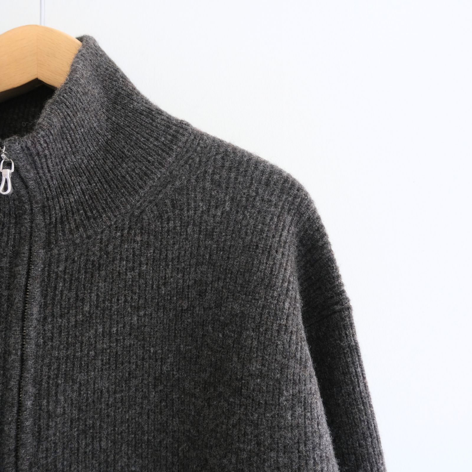 YAK / WOOL RIB DRIVERS KNIT（C.GREY）