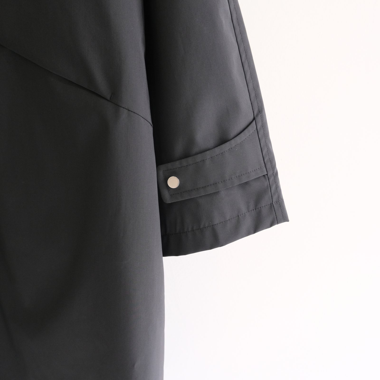 WATER RESISTANT WOOL BALMACAAN COAT（BLACK）