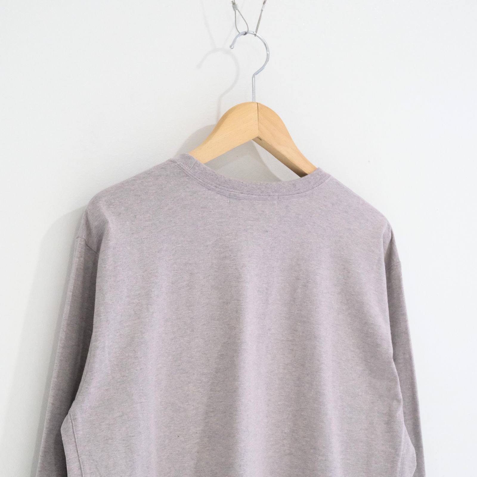 WRAP AROUND POCKET TEE L/S - Raffy plainstitch - / ロンT / ロングスリーブTシャツ / ラフィー / Pink