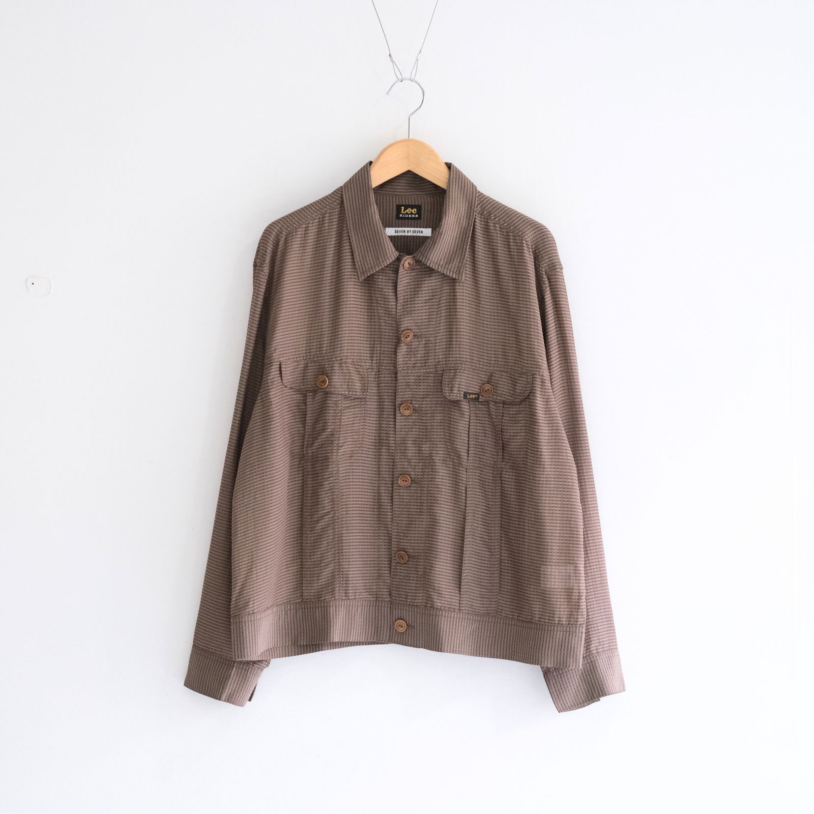 Lee / SEVEN BY SEVEN / SHEER COWBOY JACKET ‐Gingham Check Indian fabric‐ （Greige）