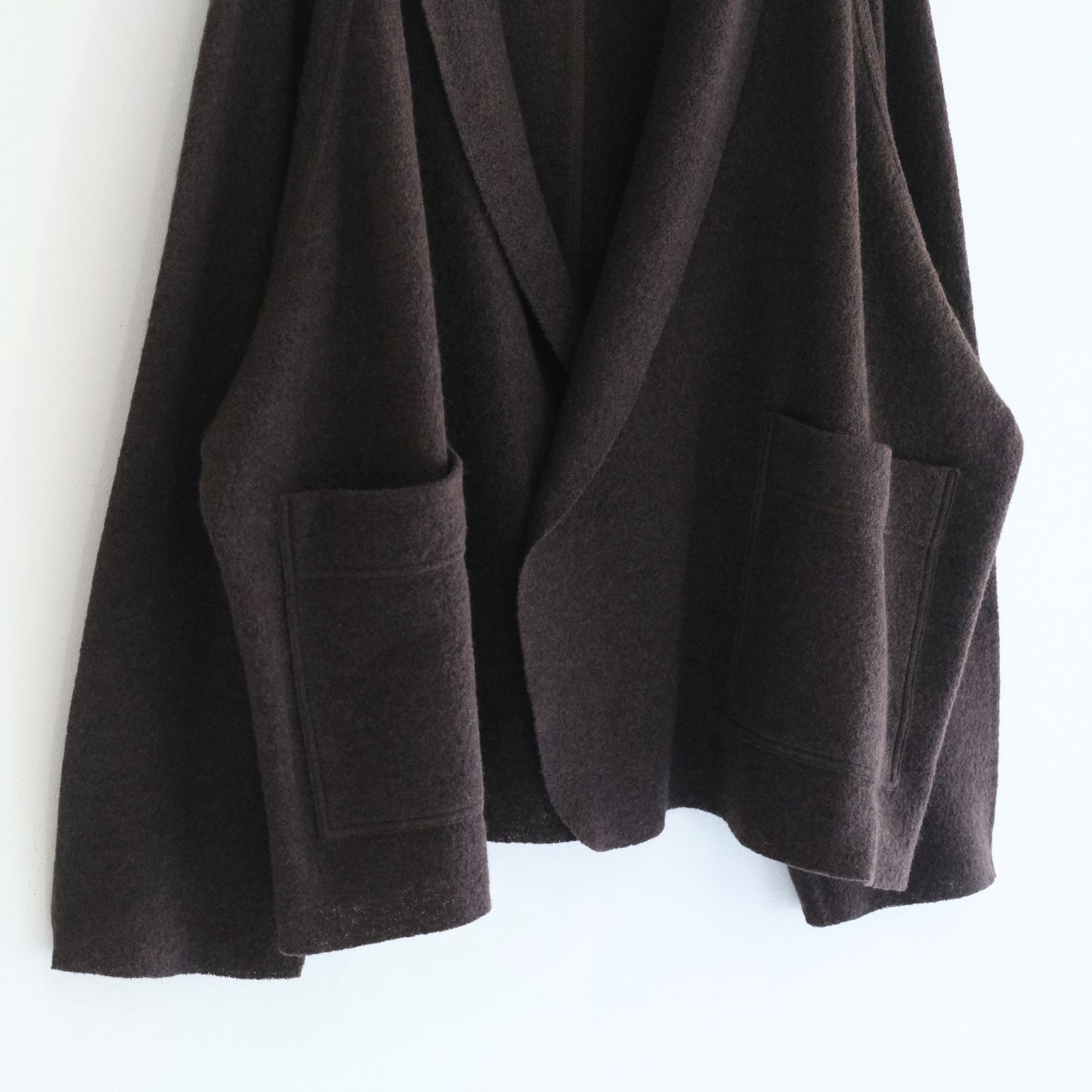 【残り1点】CARDIGAN JACKET  ‐Hard Twist Crepe Knit‐（Brown）
