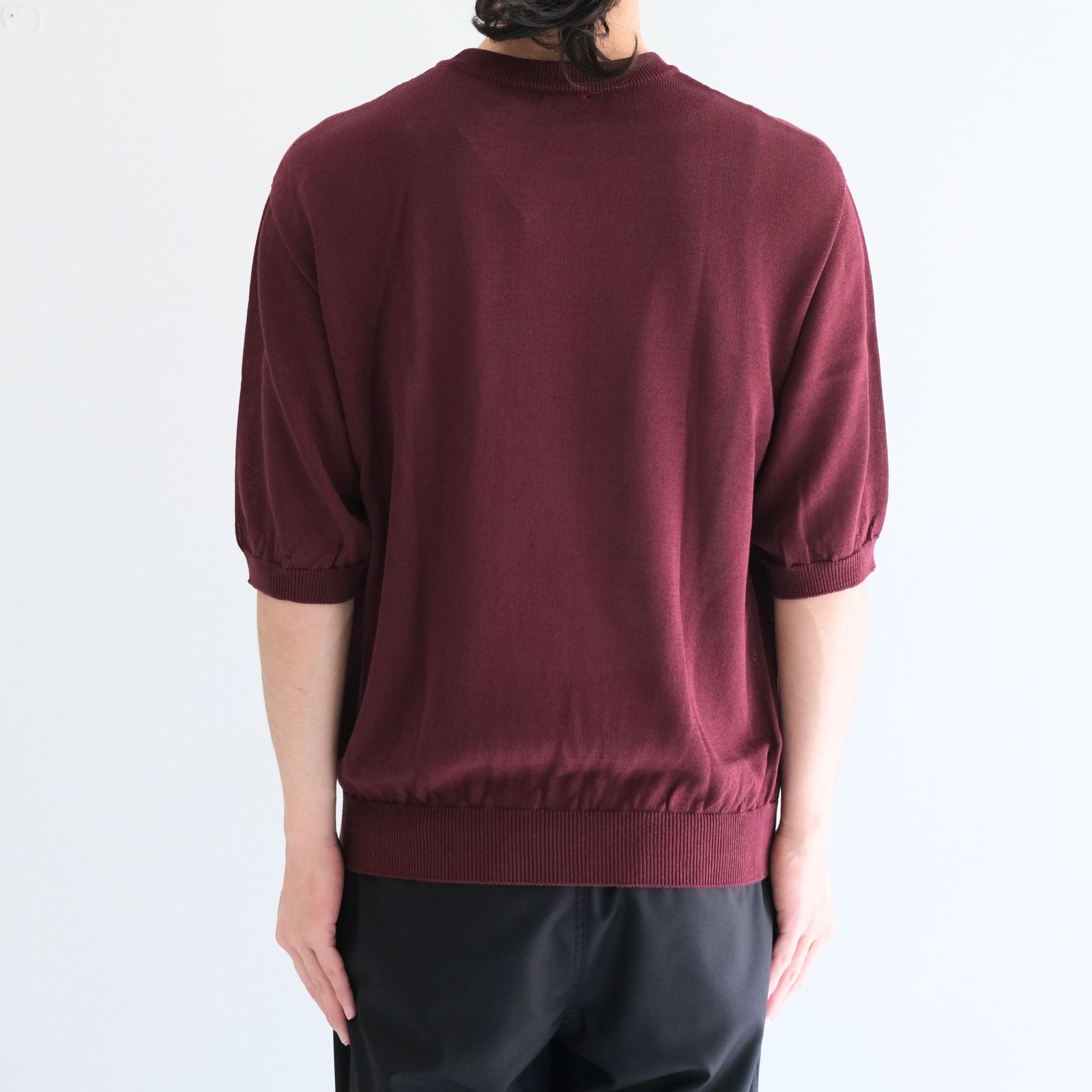 Blanc YM - Wide knit T-Shirt / ワイド ニット Tシャツ（Black） | iko
