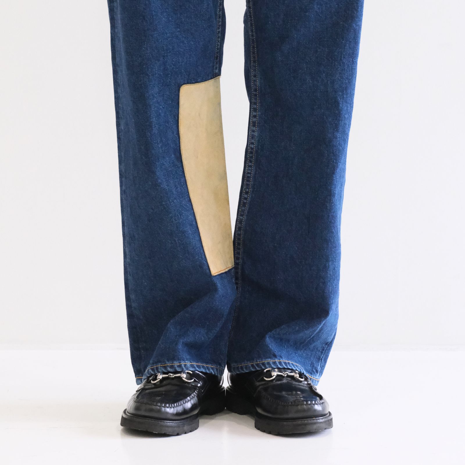 【残り1点】"JUDE II" LEATHER New Standard Straight by 12oz Denim（BLUE）
