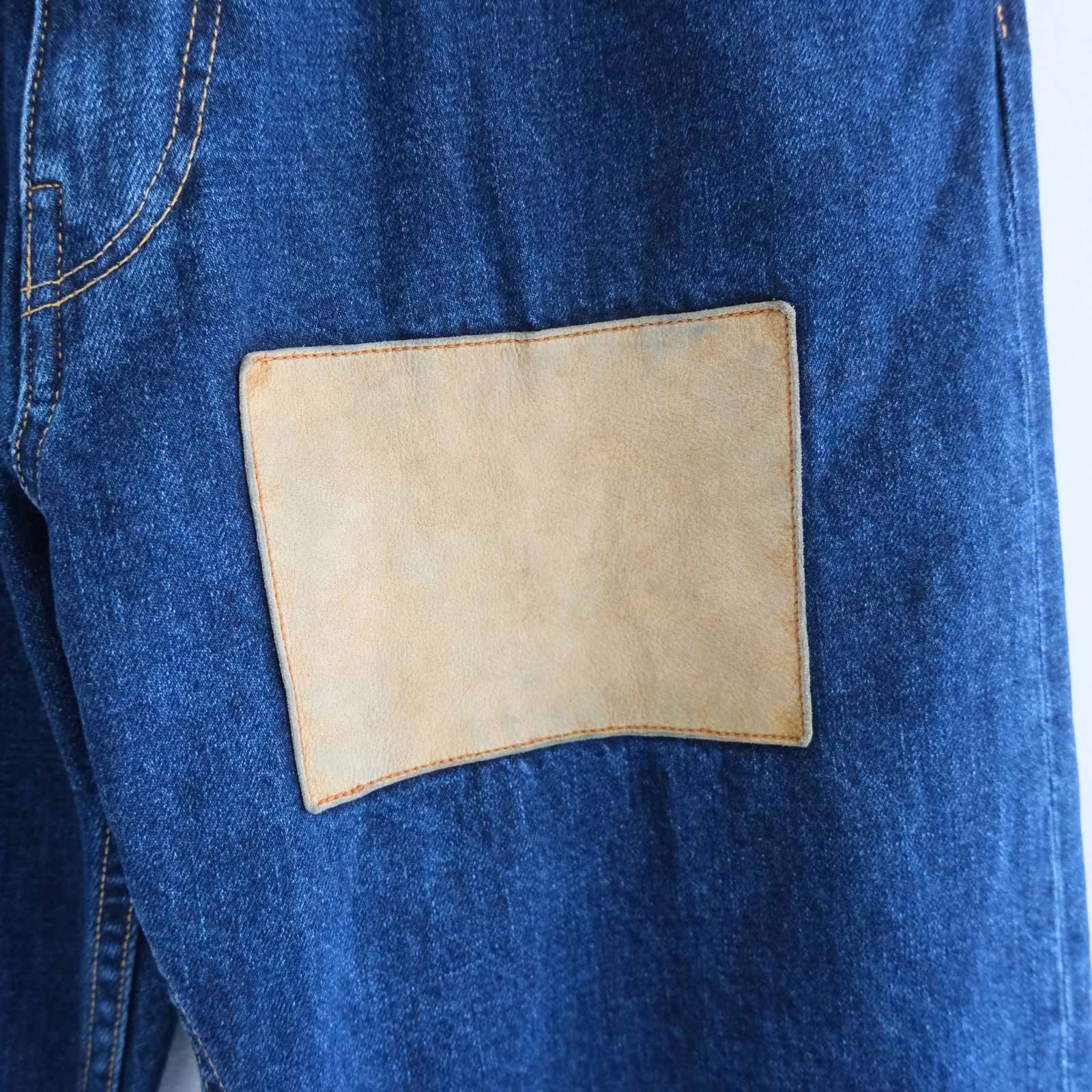 "JUDE II" LEATHER New Standard Straight by 12oz Denim（BLUE）