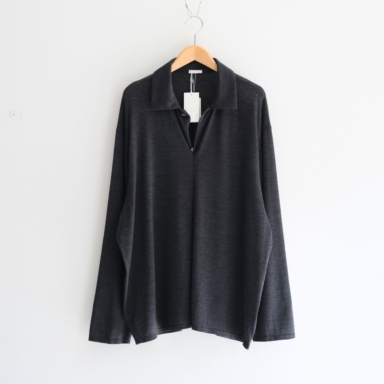 Wool Jersey Twisted polo Shirts / ポロシャツ / Gray