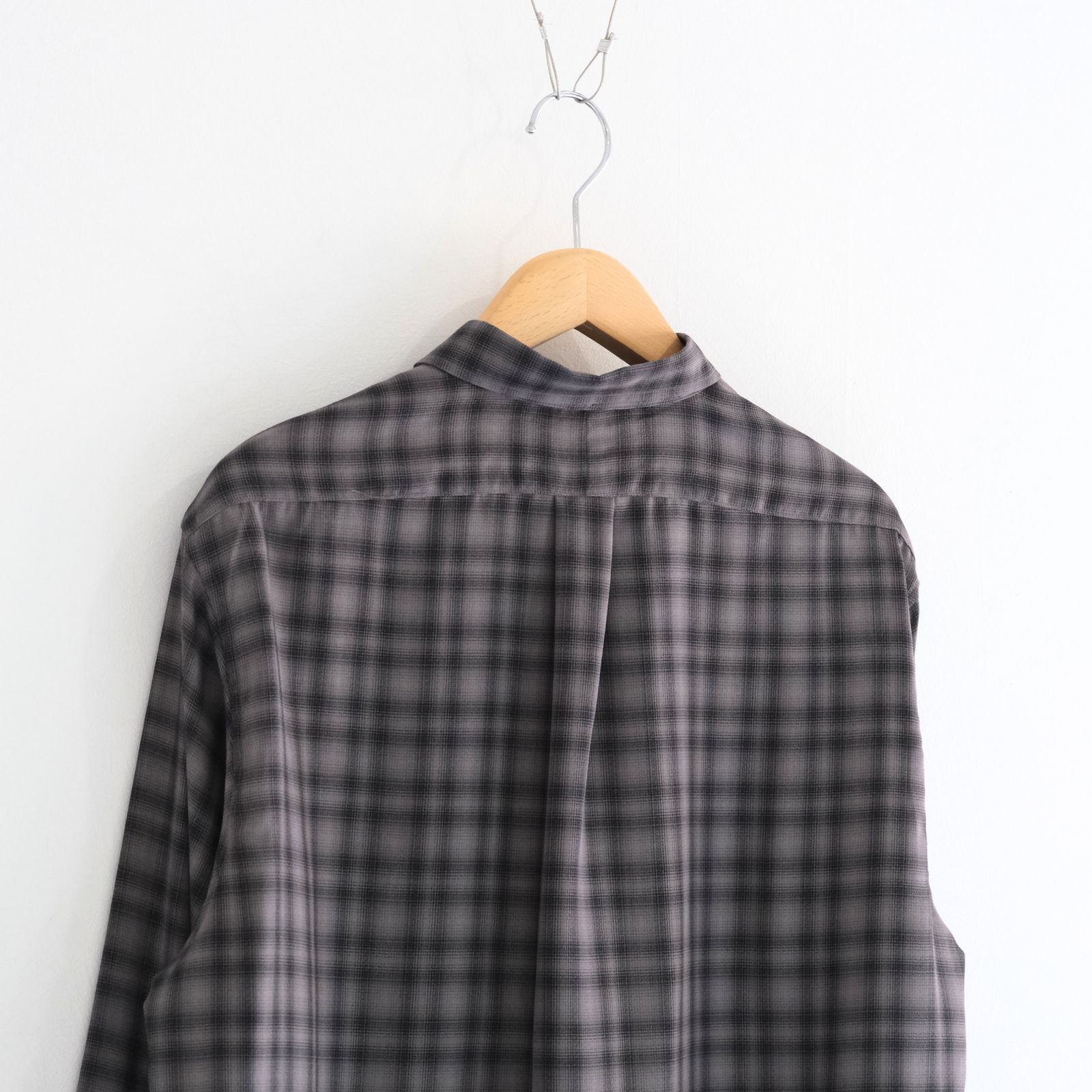 SUPER LIGHT FADED CHECK SHIRT（BLACK / GREY）