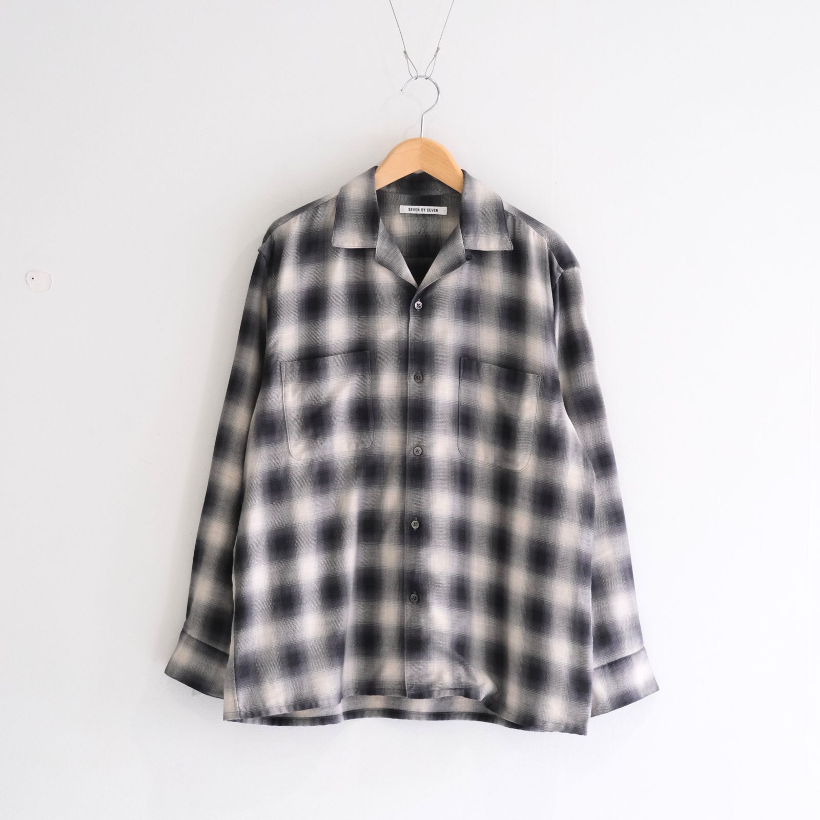 OMBRE CHECK OPEN COLLAR SHIRTS ‐Cotton Yak‐ / シャツ / チェックシャツ / オンブレチェック / Check