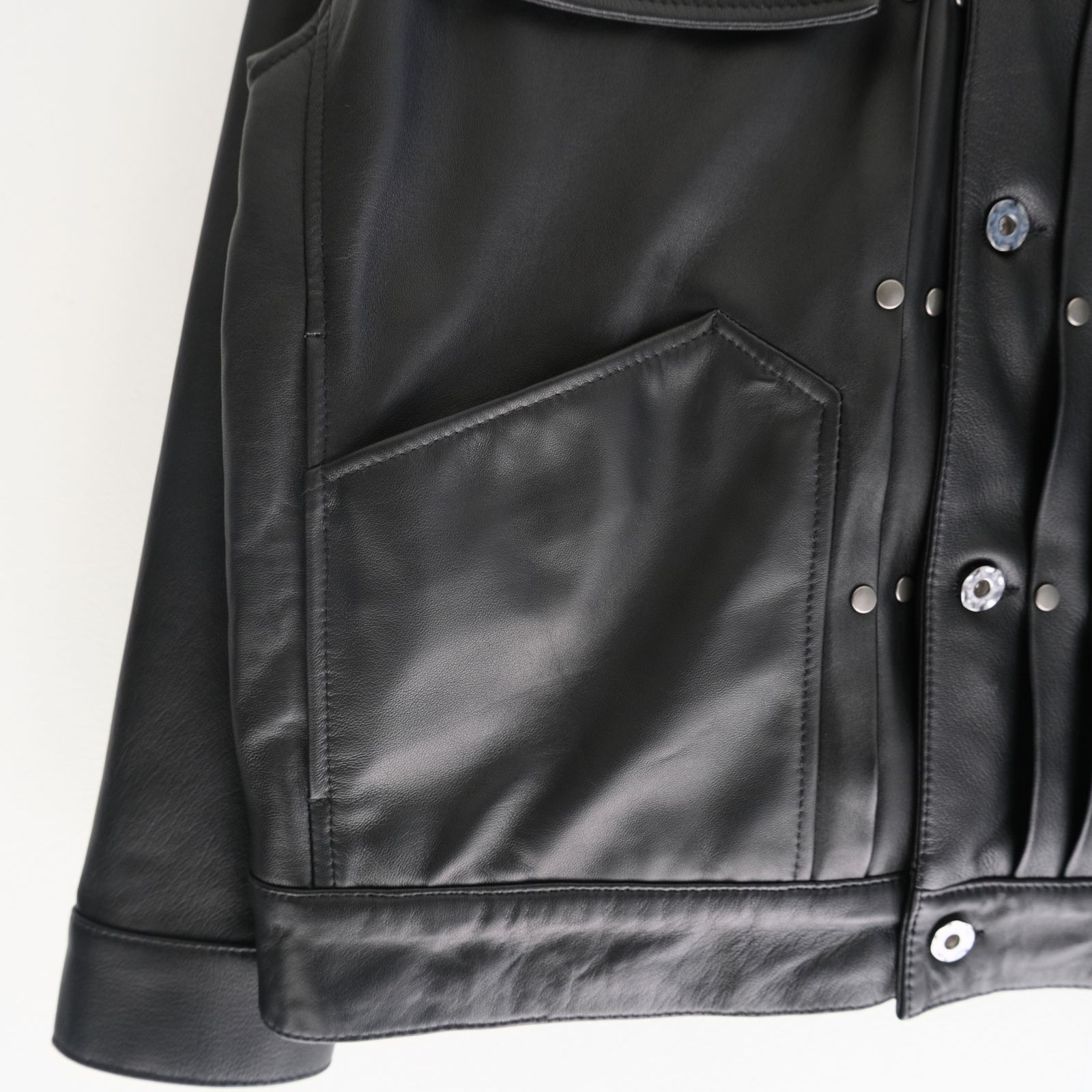 TRUCKER JACKET / ジャケット / レザージャケット / トラッカージャケット / SHEEP SKIN / 羊革 / BLACK