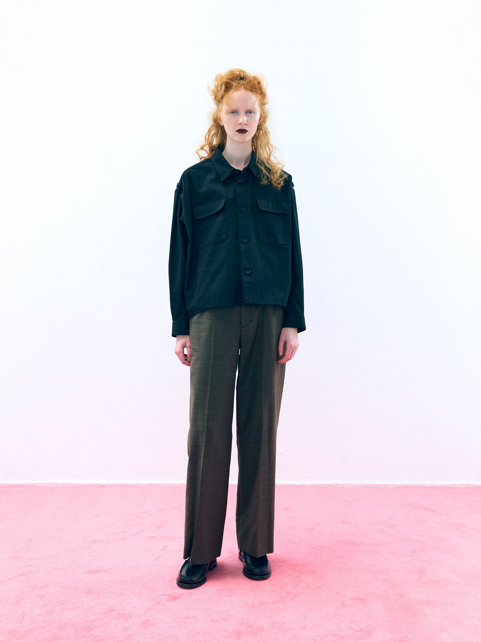 Over Officer Shirt Jacket（Black）
