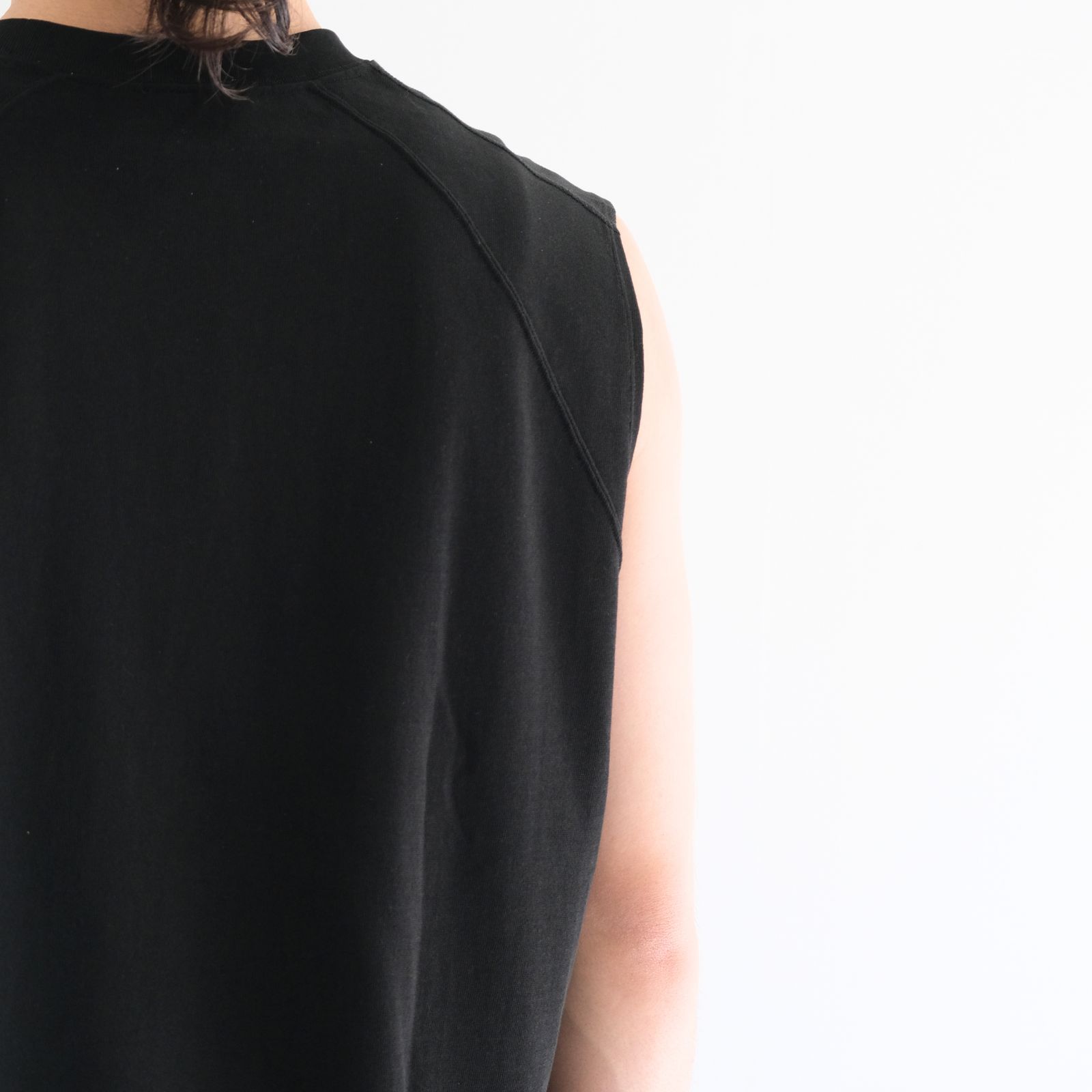 SOFT DRY SHORT LOOP TERRY SLEEVLESS TOP （BLACK）