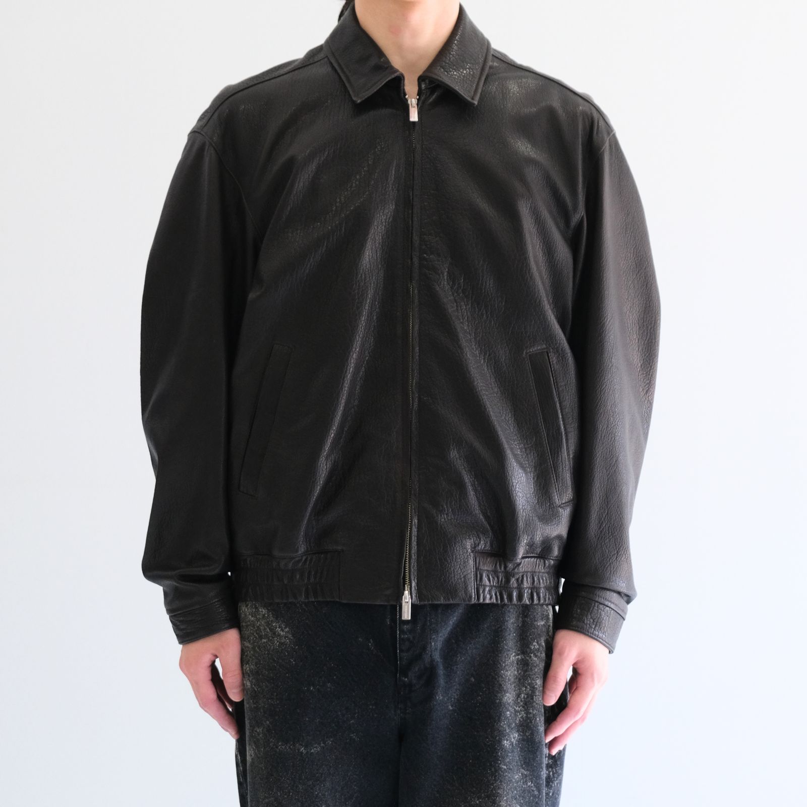 SEVEN BY SEVEN - LEATHER ZIP UP BLOUSON ‐Sheep Shrink leathe