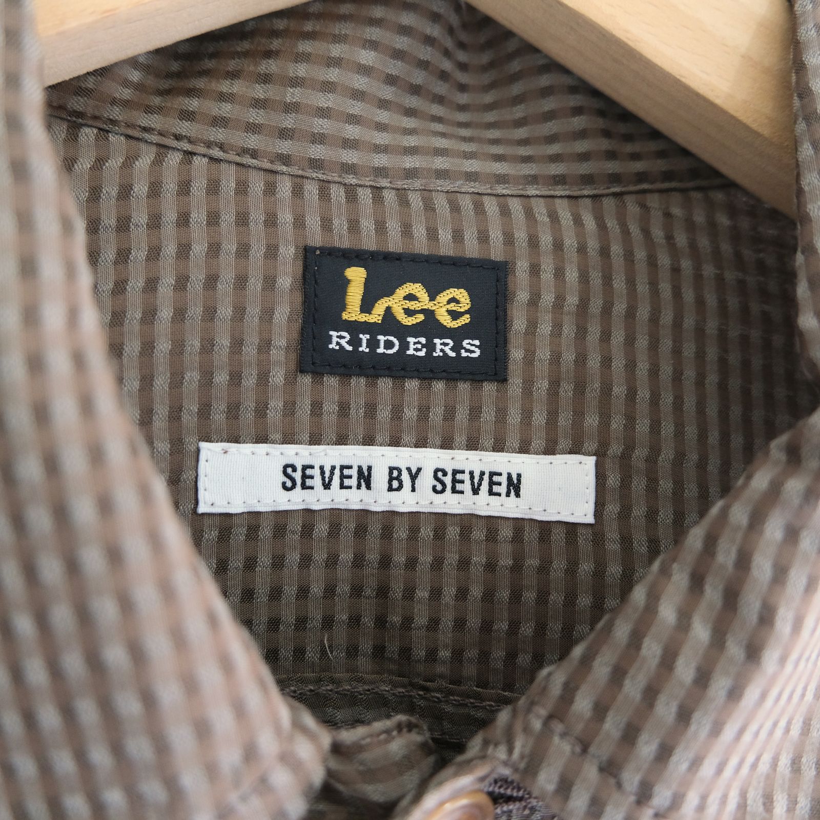 Lee / SEVEN BY SEVEN / SHEER COWBOY JACKET ‐Gingham Check Indian fabric‐ （Greige）
