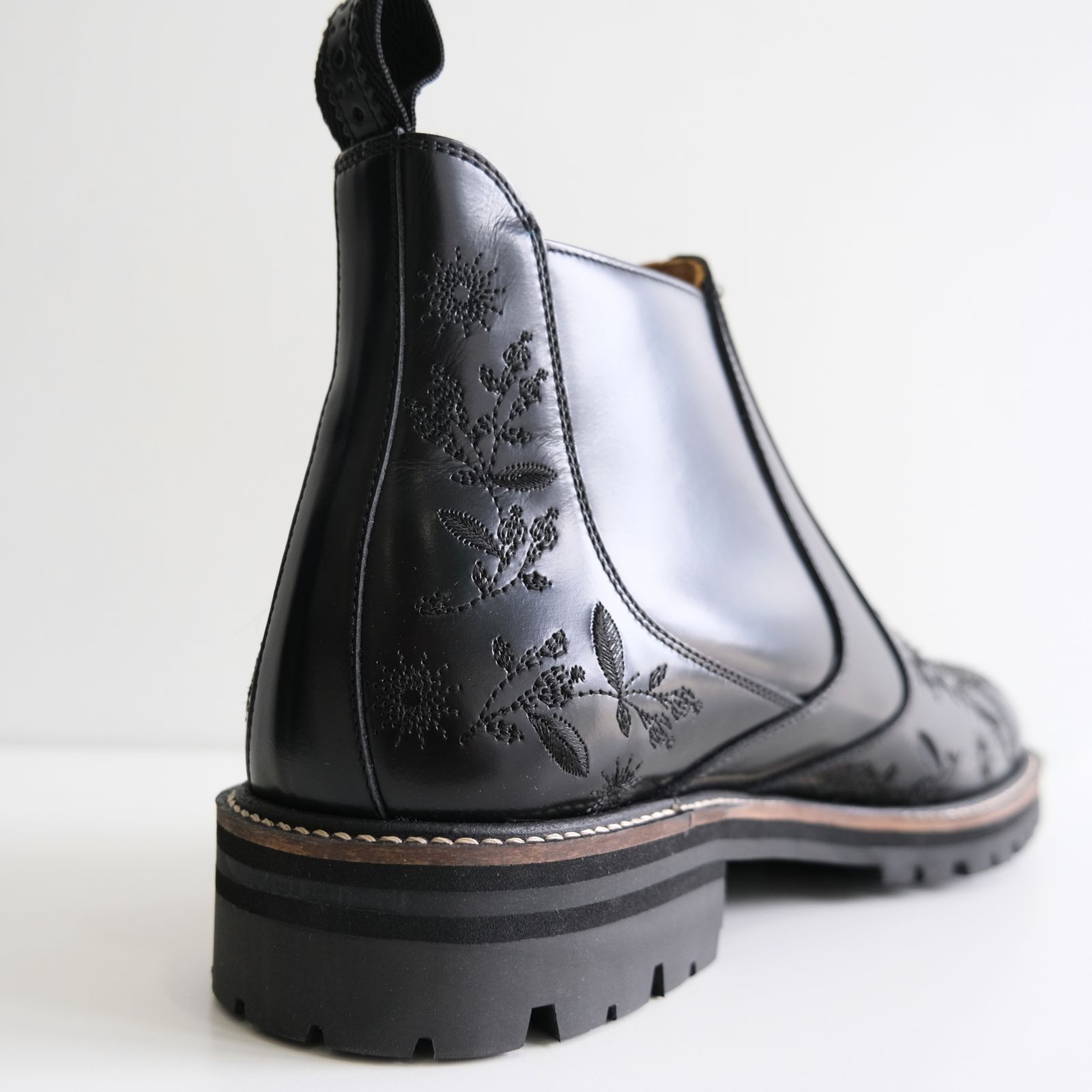 "HUNTER" Embroidered Front-zip Hunting Boots by HARUTA（BLACK）