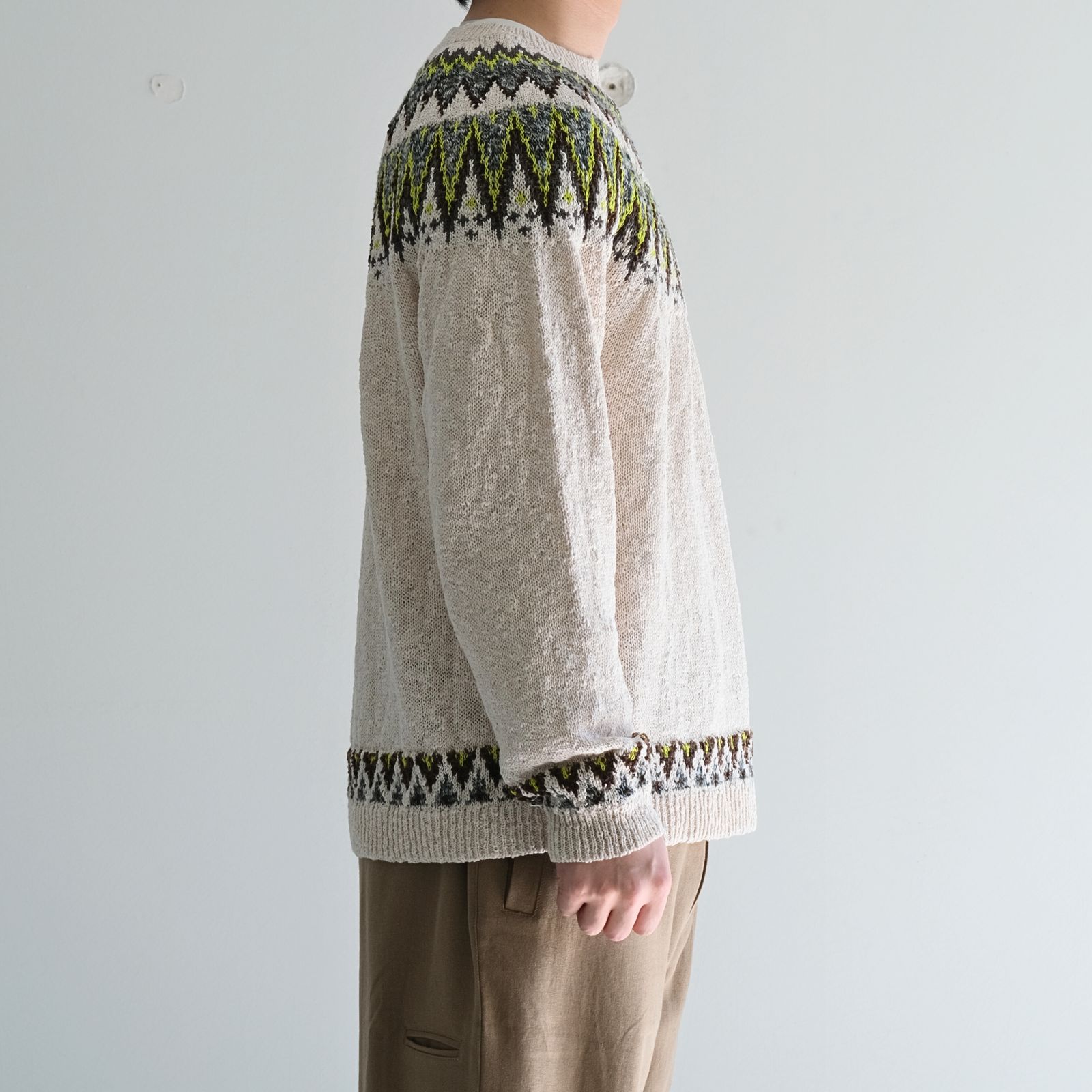 SUMMER NORDIC KNIT P/O / ニット / 擬麻コットン / IVORY
