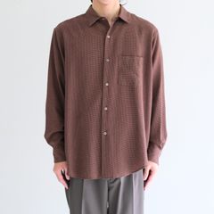 RAYON LINEN CHECK SHIRT / レーヨンリネンチェックシャツ（BROWN / BLACK）