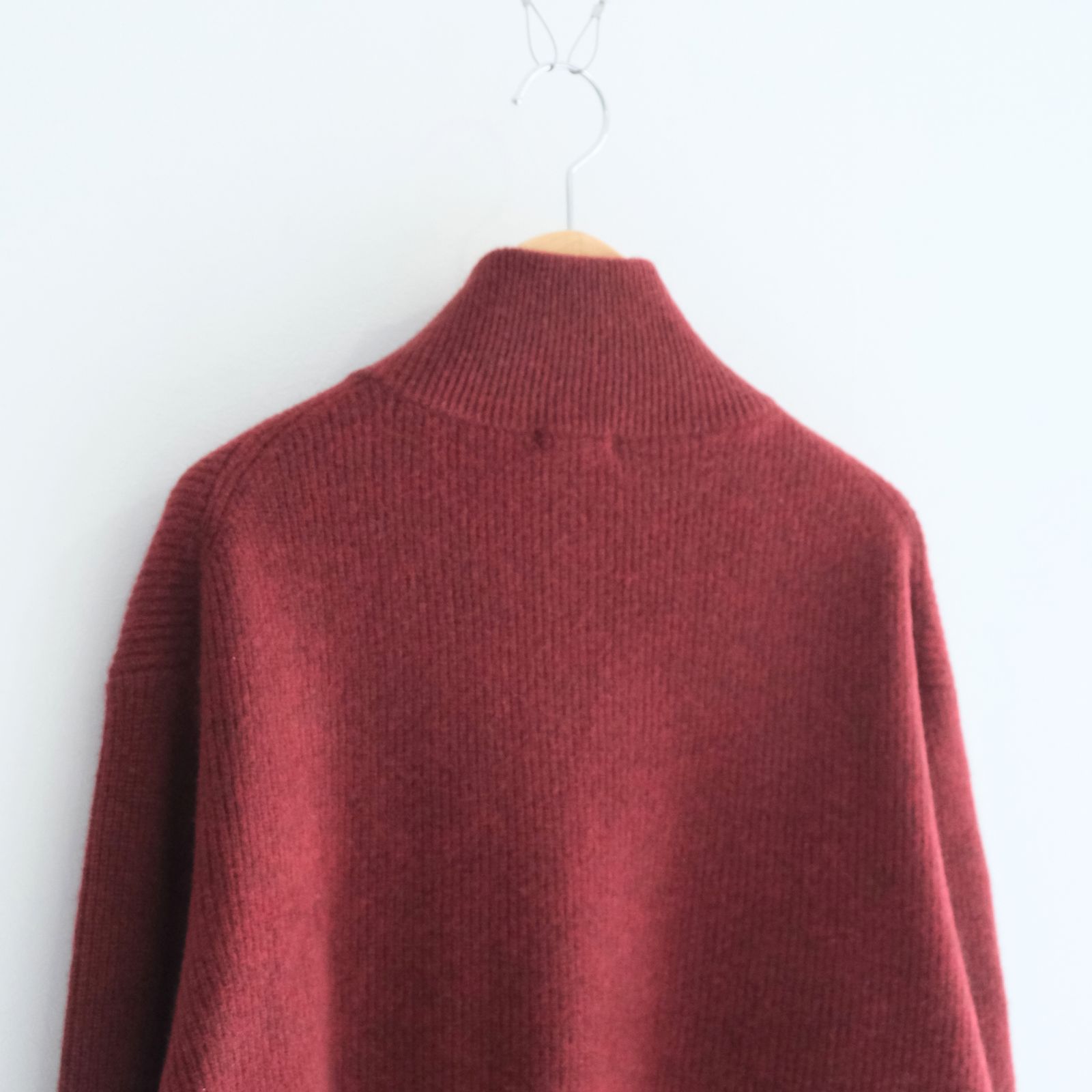 YAK / WOOL RIB DRIVERS KNIT（DARK RED）
