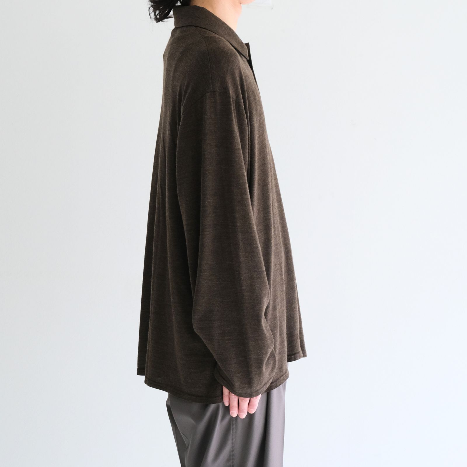 Blanc YM - Wool Jersey Twisted polo Shirts / ウールジャージー