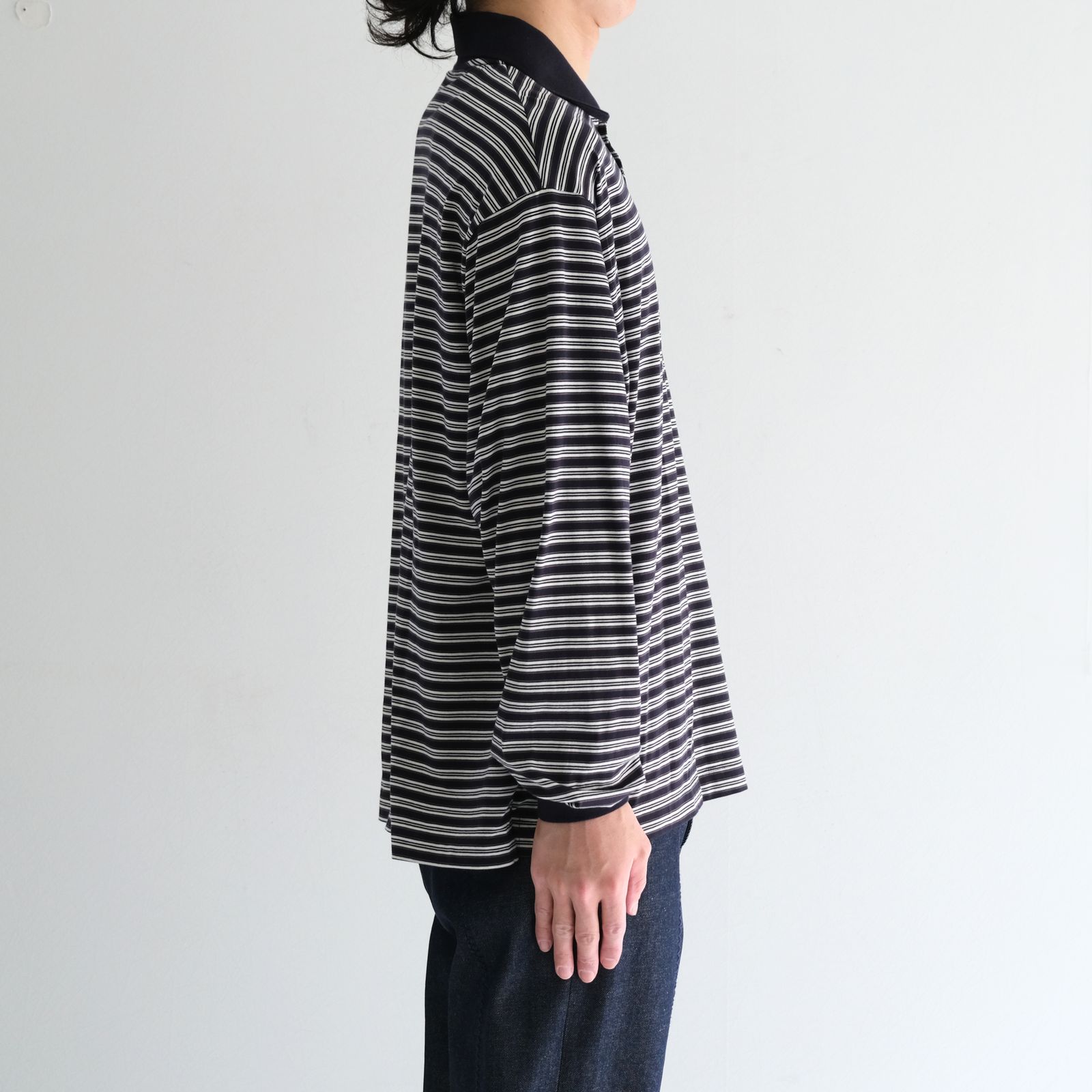 Brief Stripe Rugby TEE / ブリーフストライプラグビーTシャツ（NAVY）