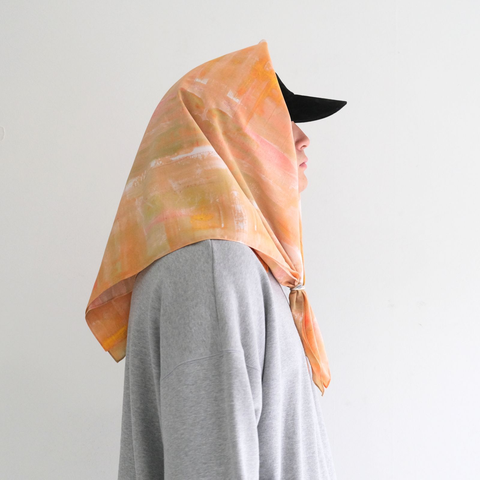 "ESSENTIAL".02 Graphic Printed Scarf / スカーフ / ORANGE