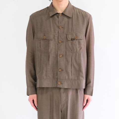 Lee / SEVEN BY SEVEN / SHEER COWBOY JACKET ‐Gingham Check Indian fabric‐ （Greige）