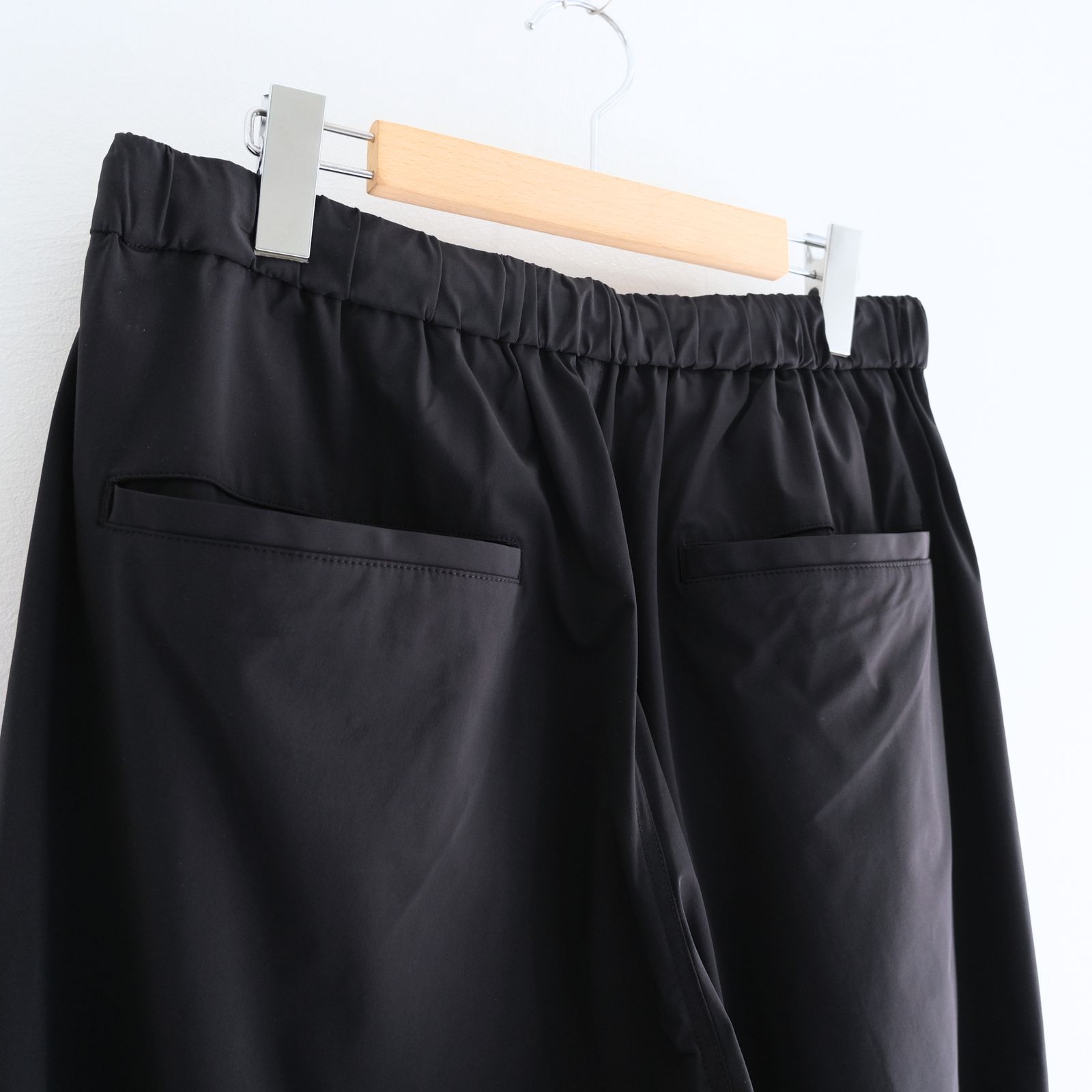 _163 / ライクラ 裏タックパンツ/（BLACK）