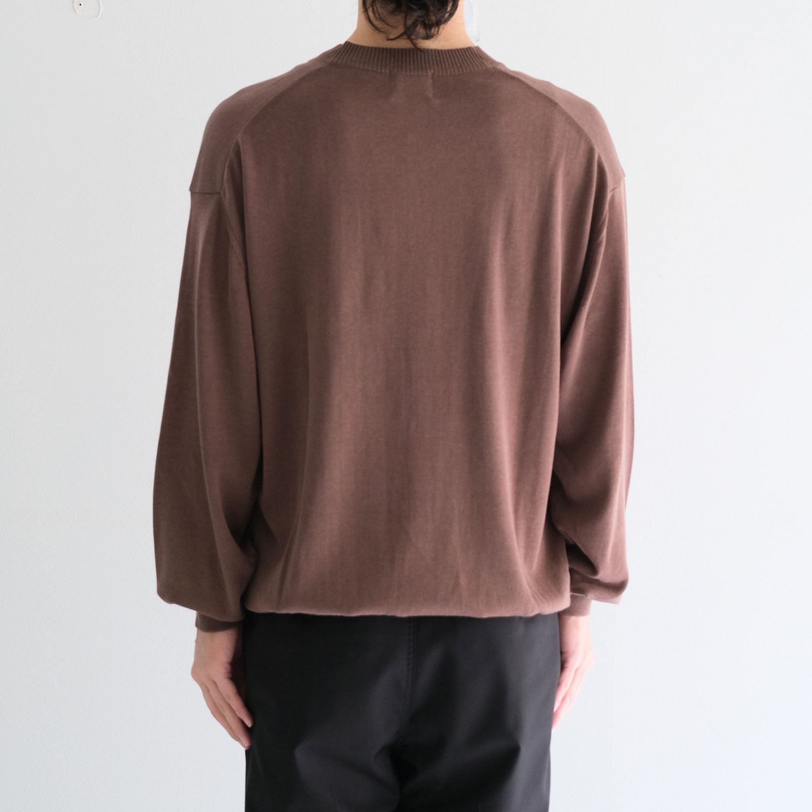 Current Silk V-neck Knit / カレント シルクVネックニット（Mild Brown）