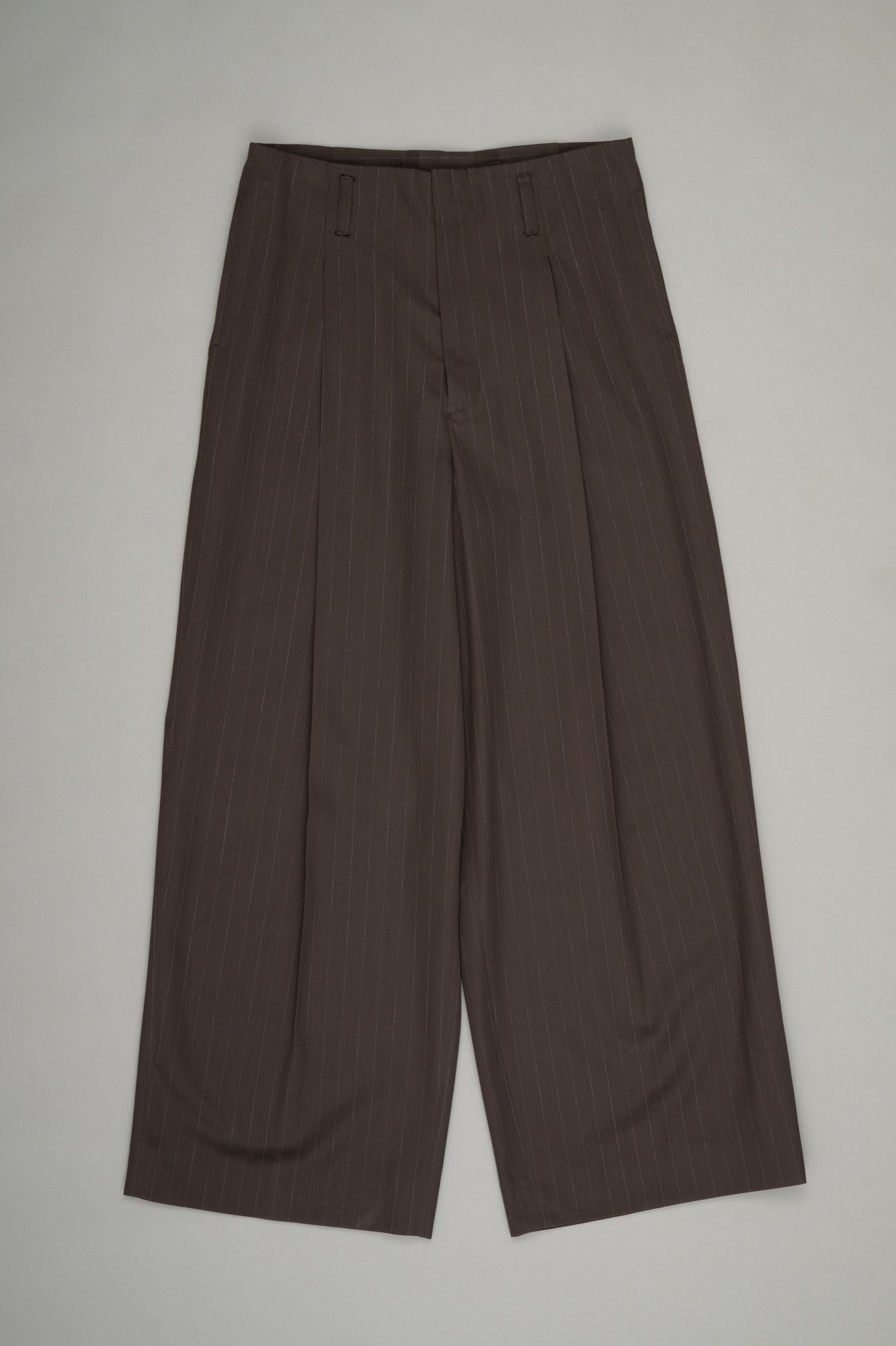 Tuck Wide Trousers（Khaki Stripe）