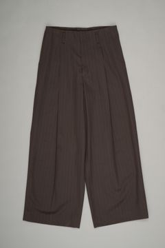 Tuck Wide Trousers（Khaki Stripe）