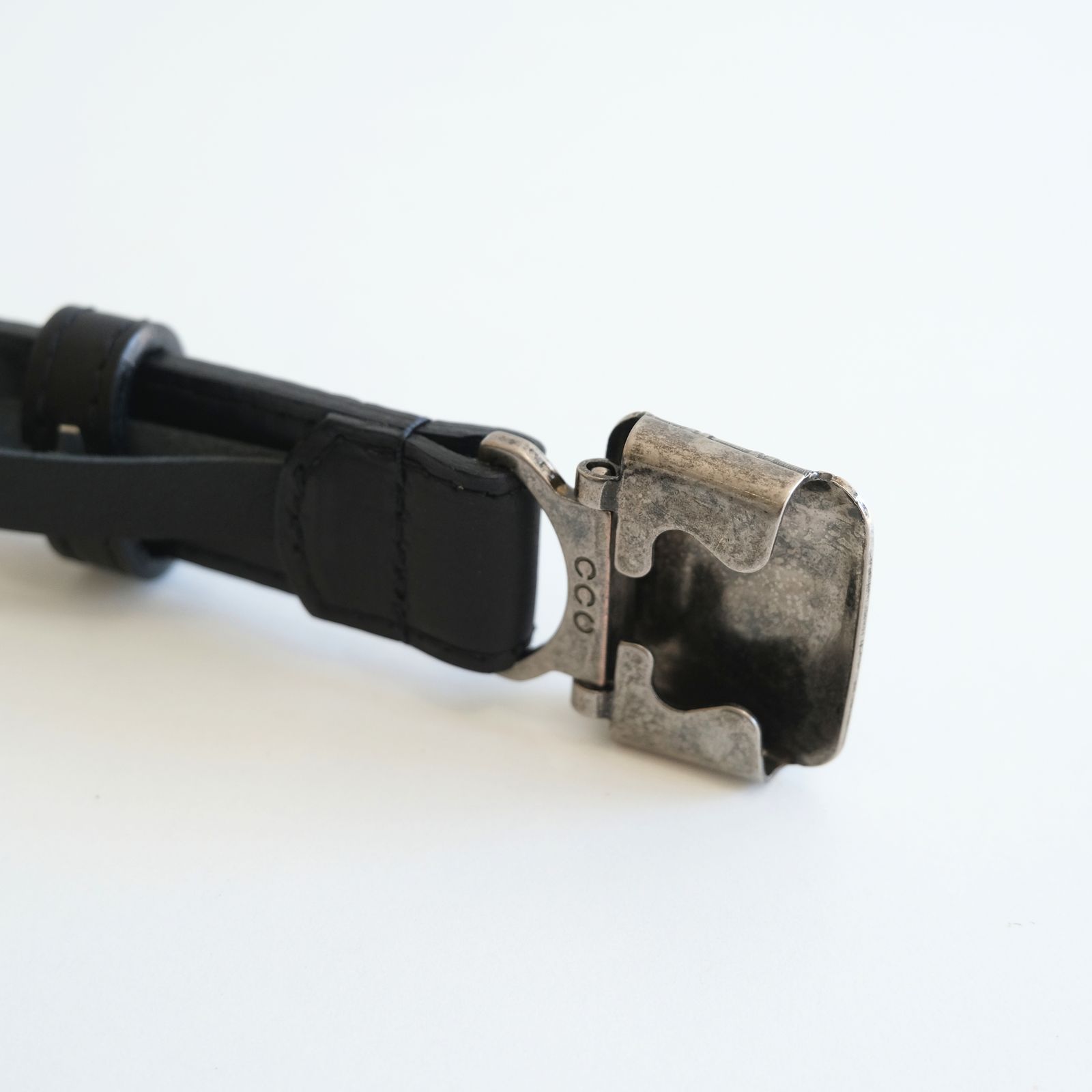 【残り1点】SLIDE BUCKLE BELT（BLACK (NICKEL) ）