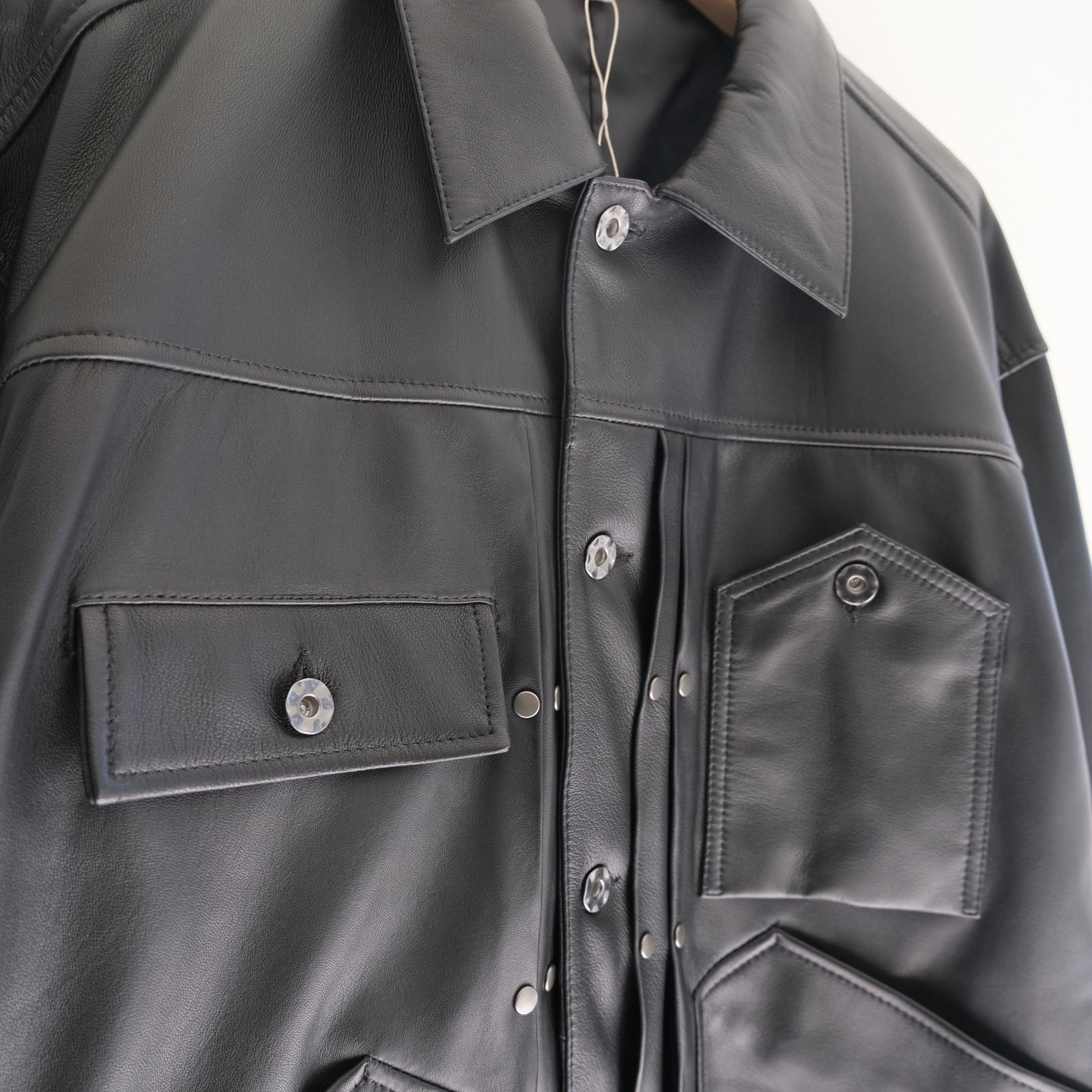 TRUCKER JACKET / ジャケット / レザージャケット / トラッカージャケット / SHEEP SKIN / 羊革 / BLACK