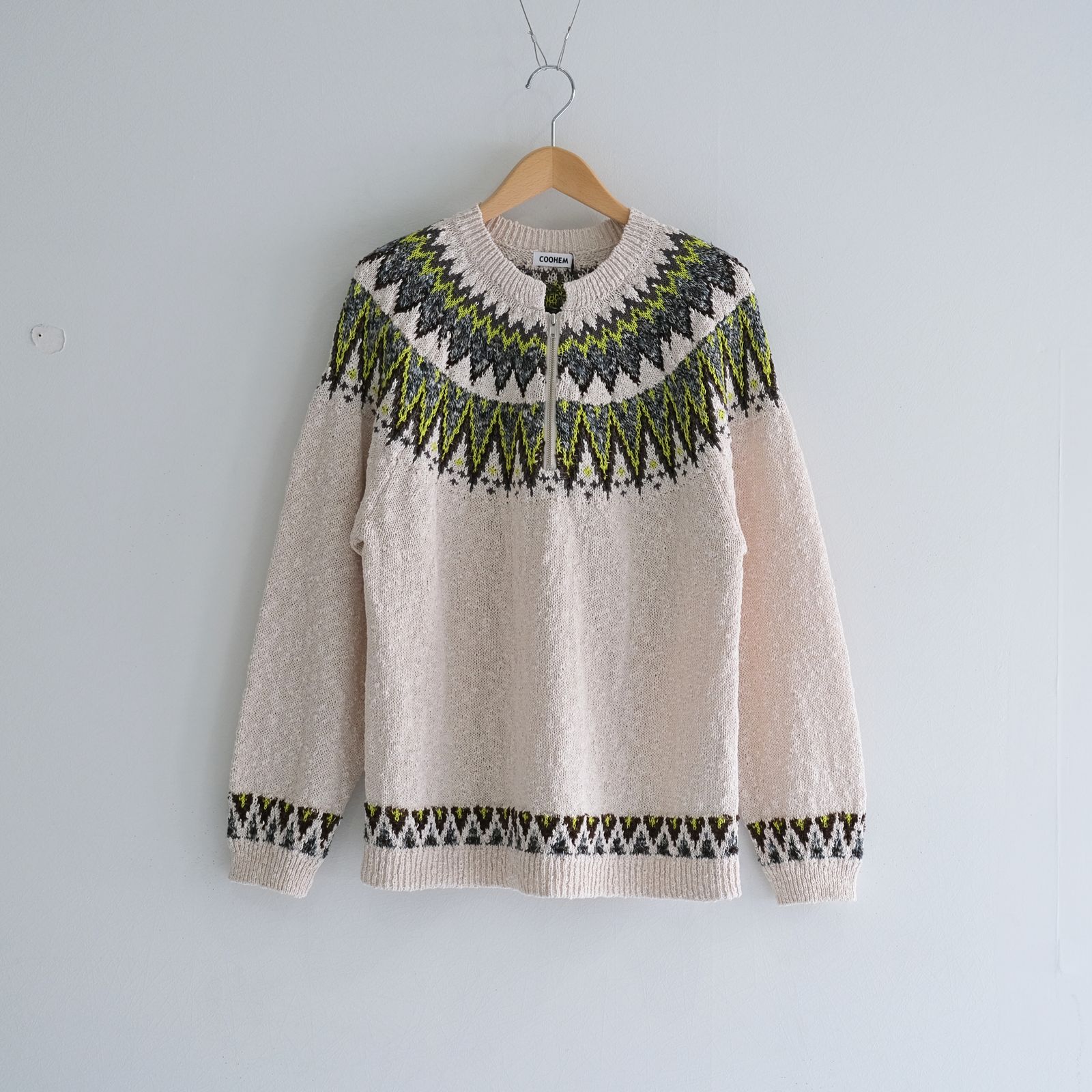 COOHEM - SUMMER NORDIC KNIT P/O / ニット / 擬麻コットン COOHEM - SUMMER NORDIC KNIT P/O / ニット / 擬麻コットン