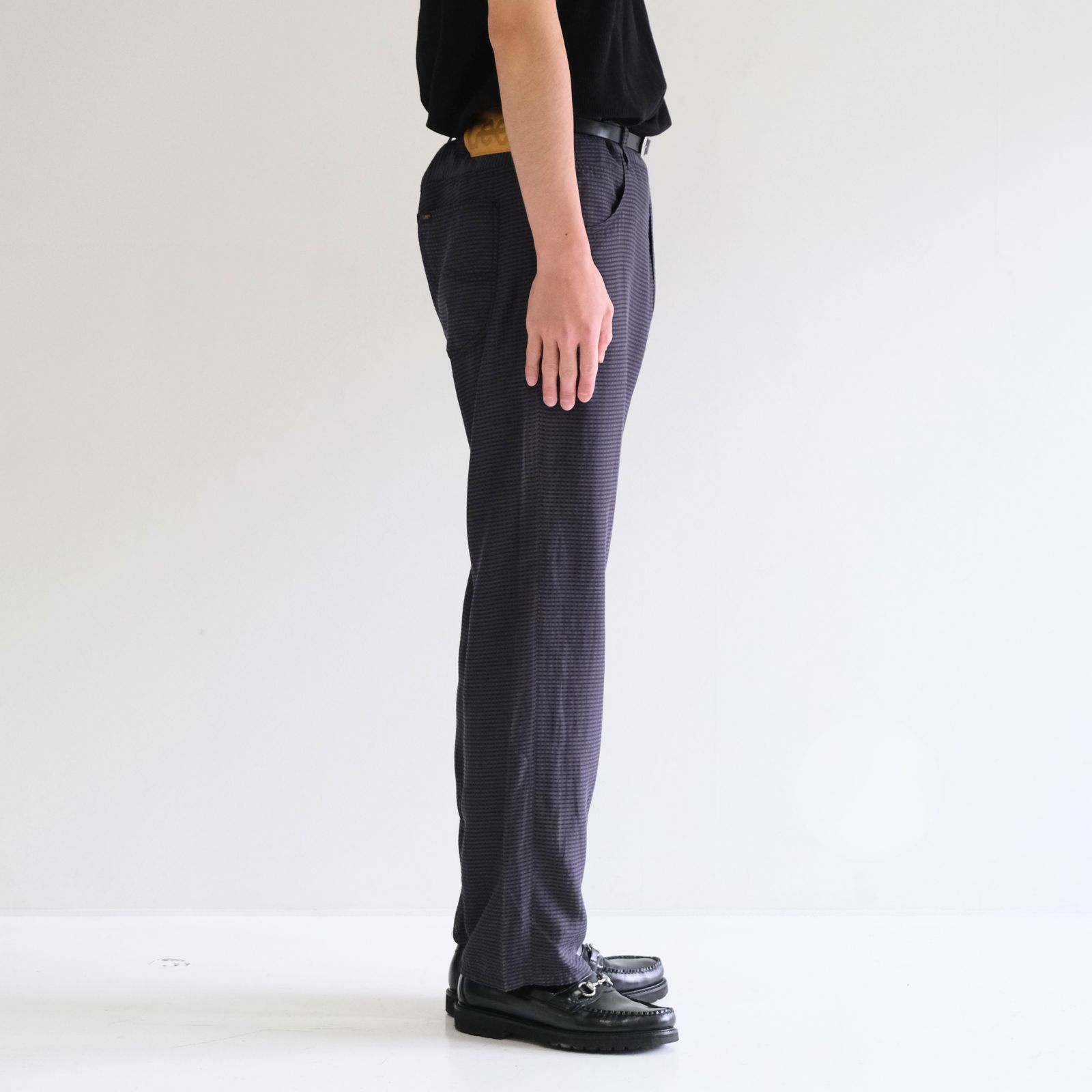 Lee / SEVEN BY SEVEN  / SHEER COWBOY PANT ‐Gingham Check Indian fabric‐ （Navy）
