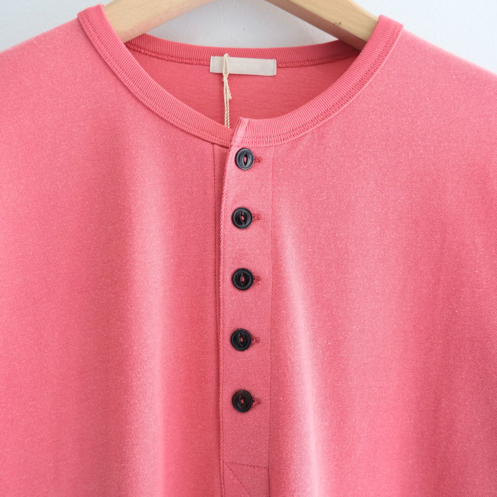 FADED TWIST TENJIKU HENLEY-NECK TOP / ヘンリーネック / ロンT / RED