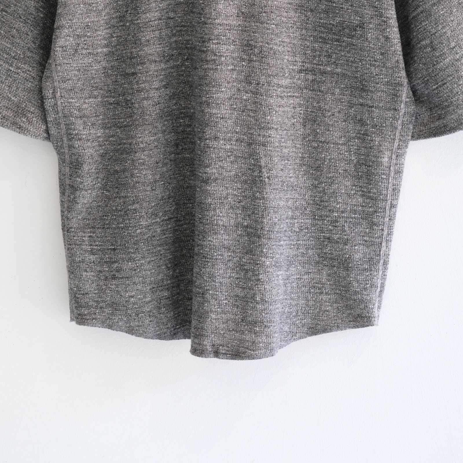ORGANIC COTTON THERMAL TEE - Mixed ”UNSTAINED” yarn - /  Tシャツ / GRAY