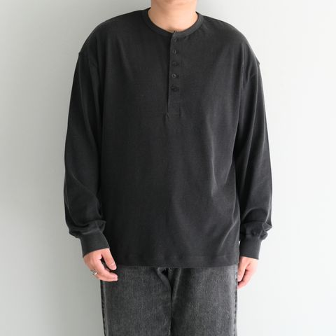 FADED TWIST TENJIKU HENLEY-NECK TOP / ヘンリーネック / ロンT /  BLACK