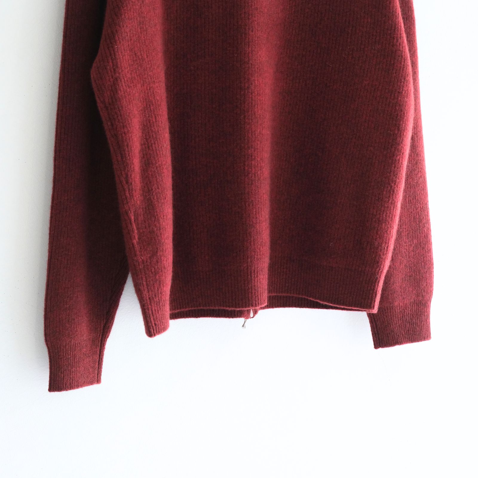 YAK / WOOL RIB DRIVERS KNIT（DARK RED）