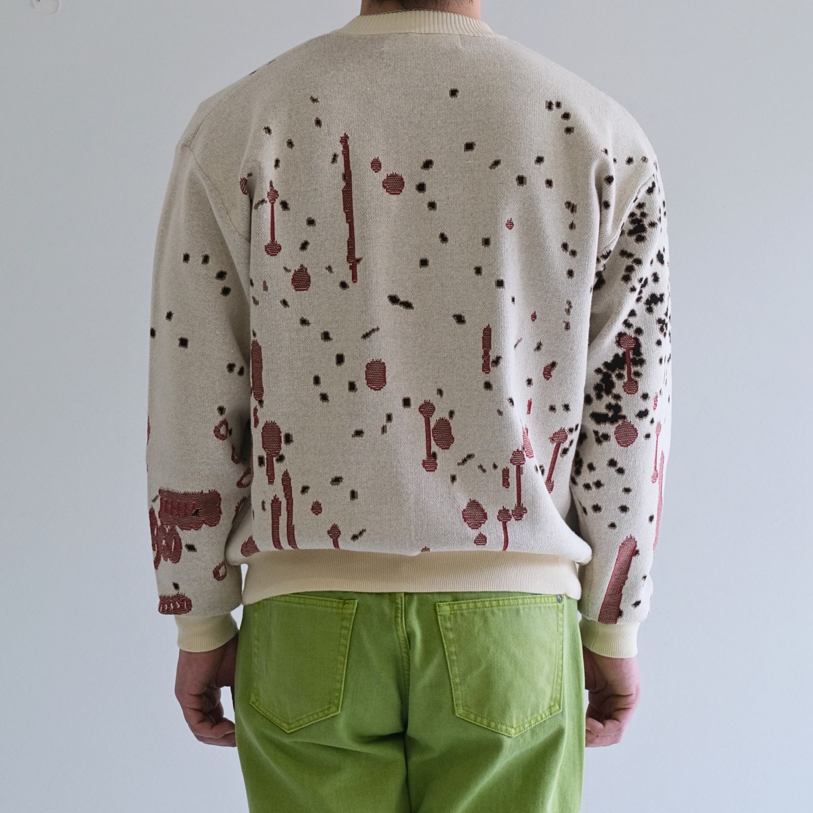 DRIP JACQUARD COTTON CREWNECK SWEATER / セーター / ジャガード織り / DULL GRAY