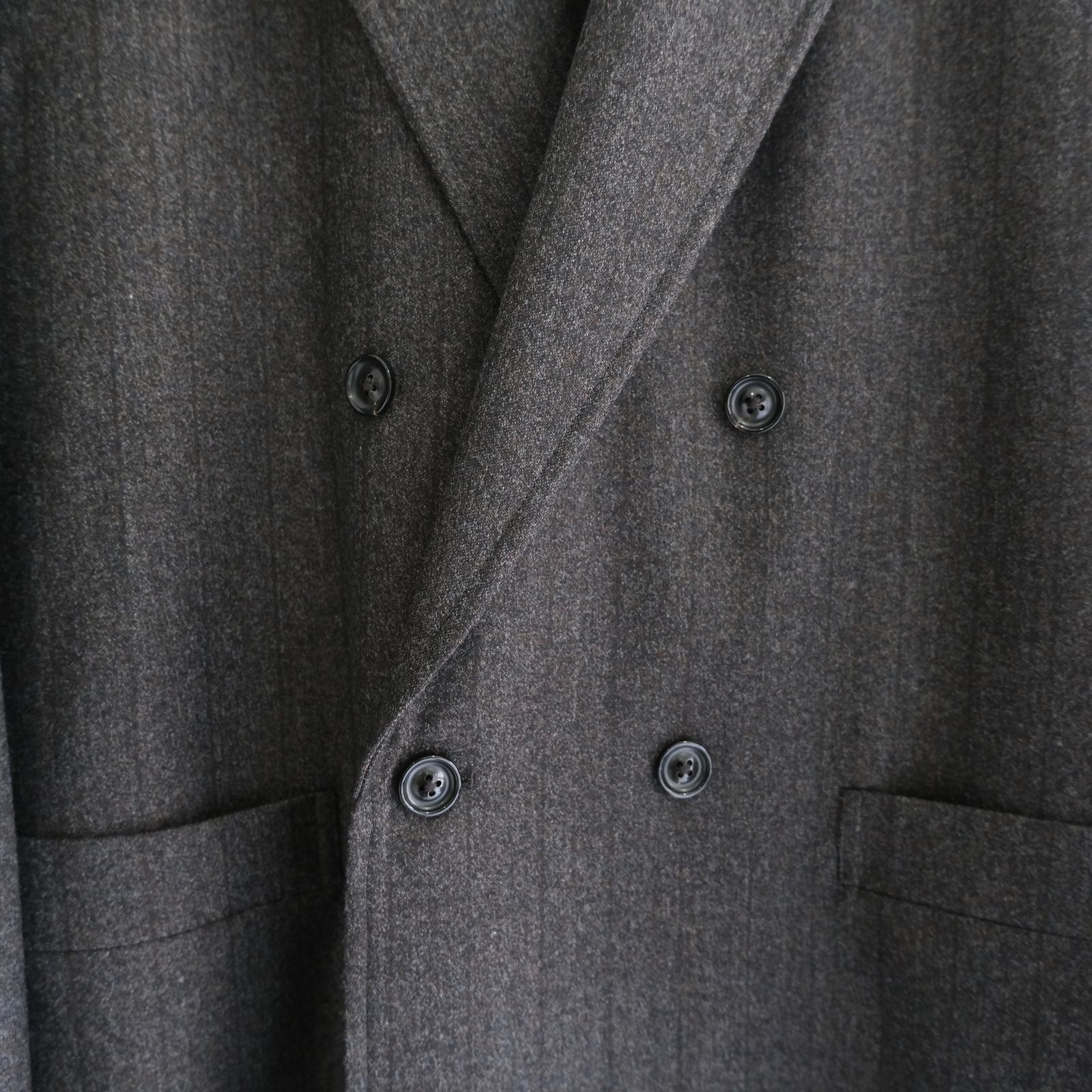【残り1点】MELANGE BARATHEA STRIPE DB JKT（CHARCOAL BROWN）