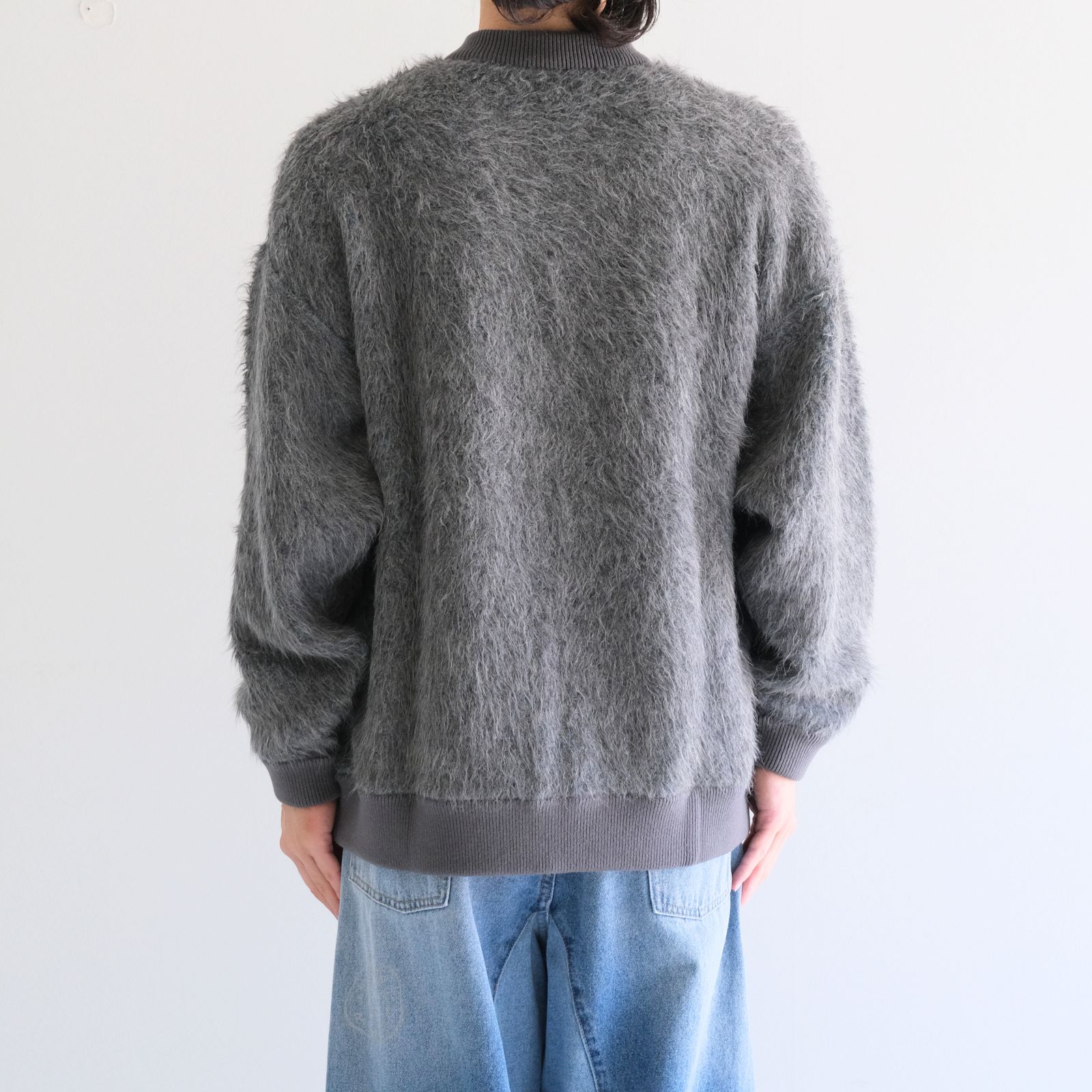 Suri Alpaca Bomber Jacket / スリ アルパカ ボンバージャケット（Grey / Turquoise）
